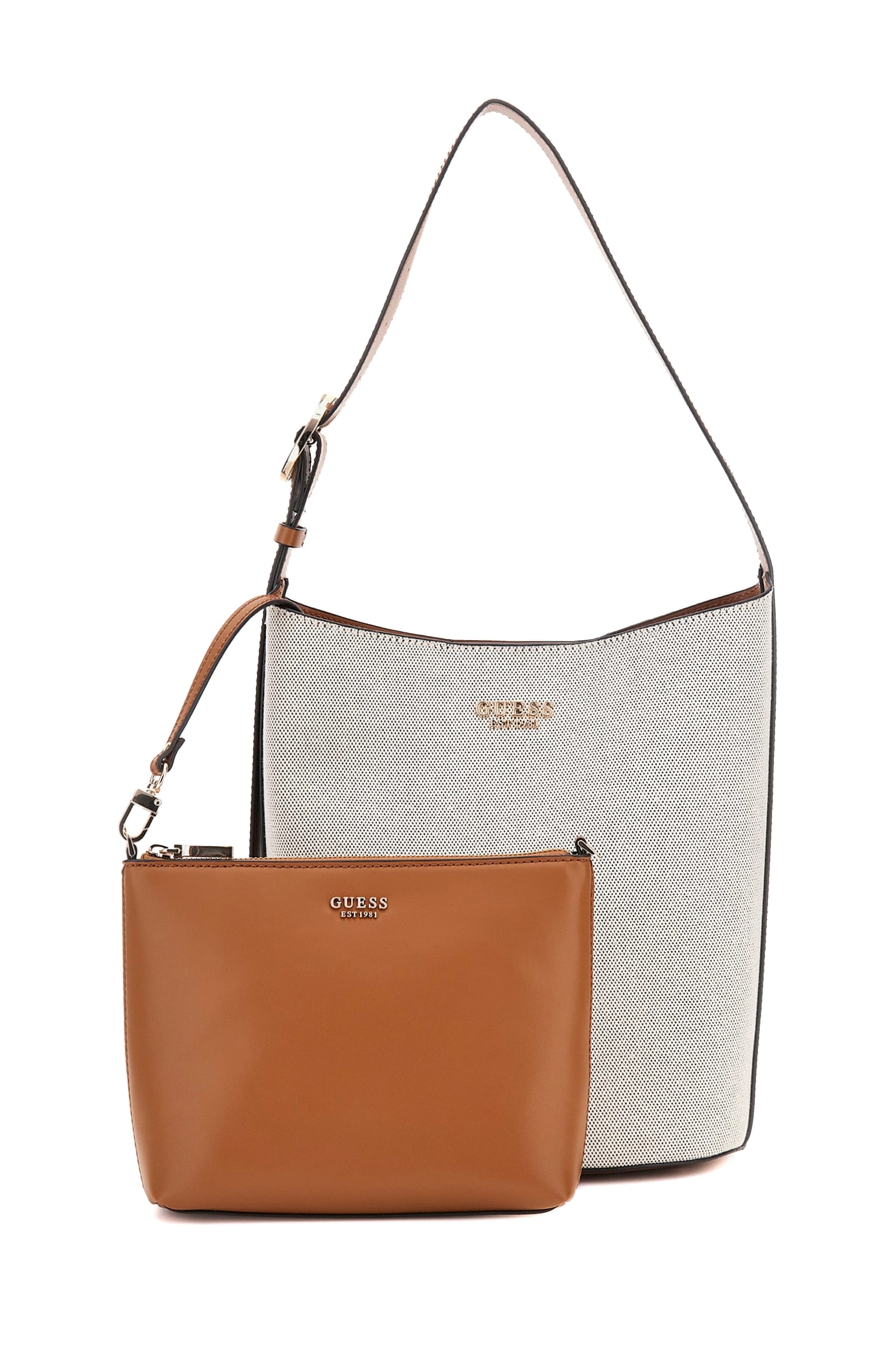 GUESS® Nicolette Canvas Large Bucket Bag Women