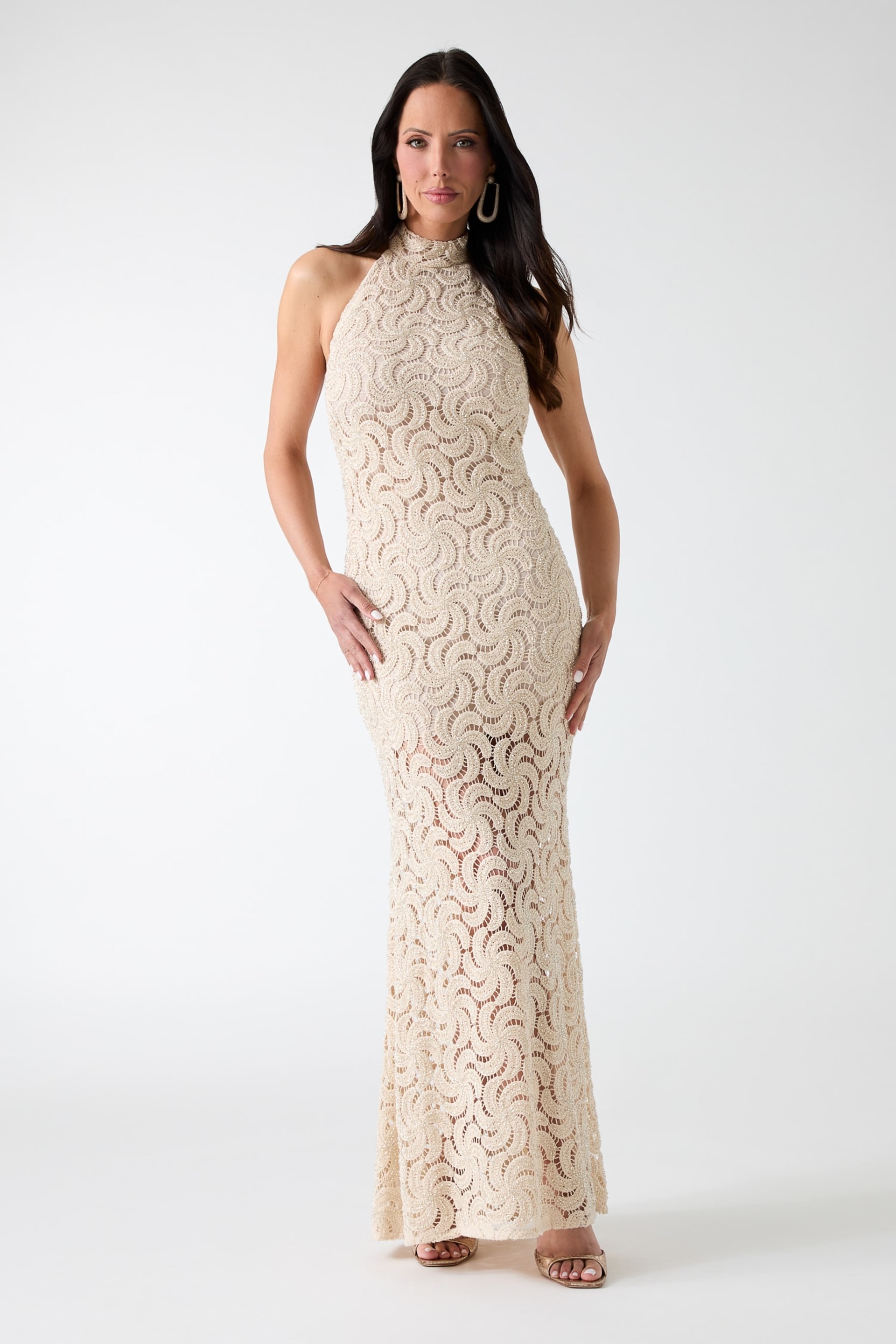 marciano lace dress Marciano Openwork Textured Dress