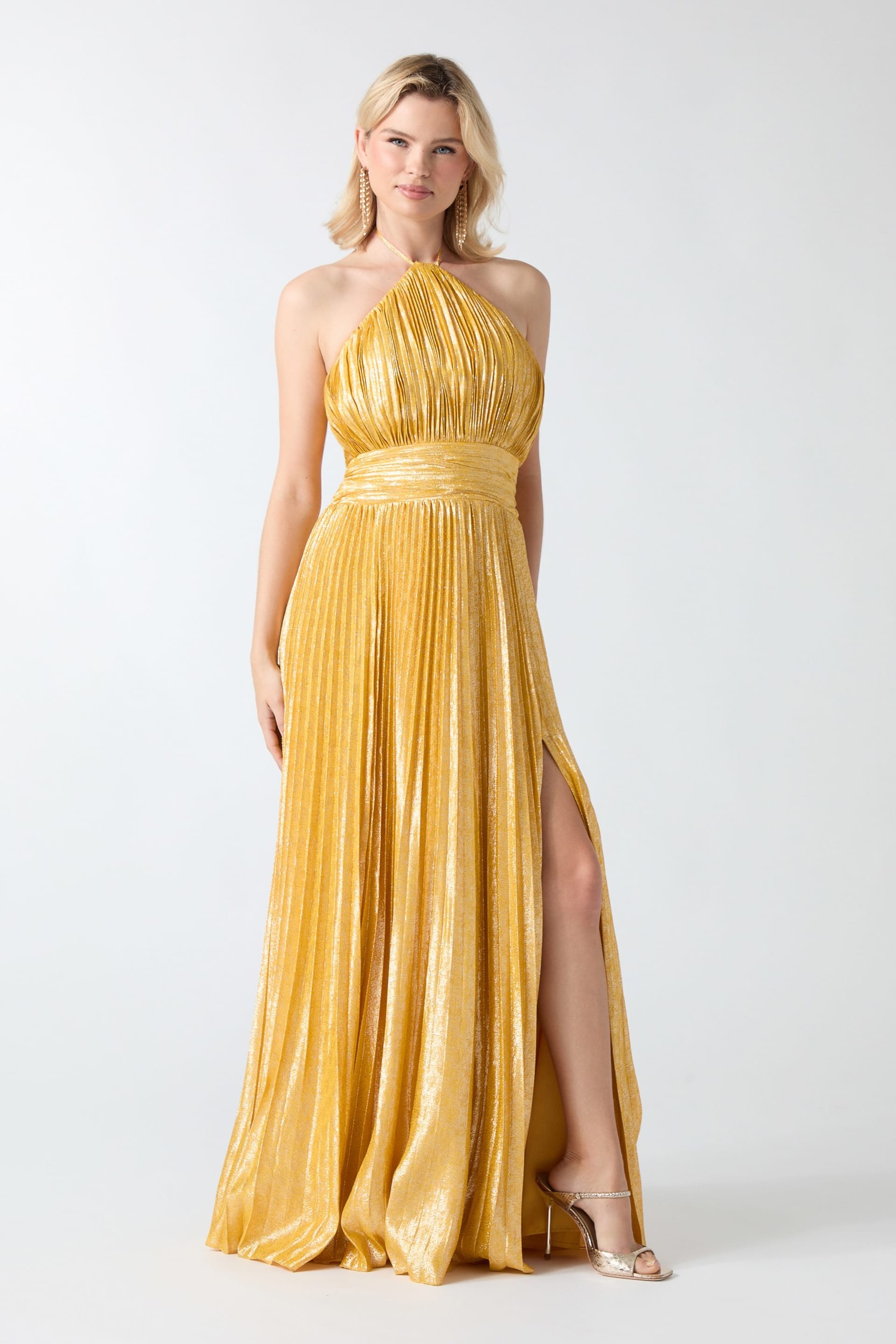 marciano gold dress MARCIANO by GUESS® Marciano halter-neck dress