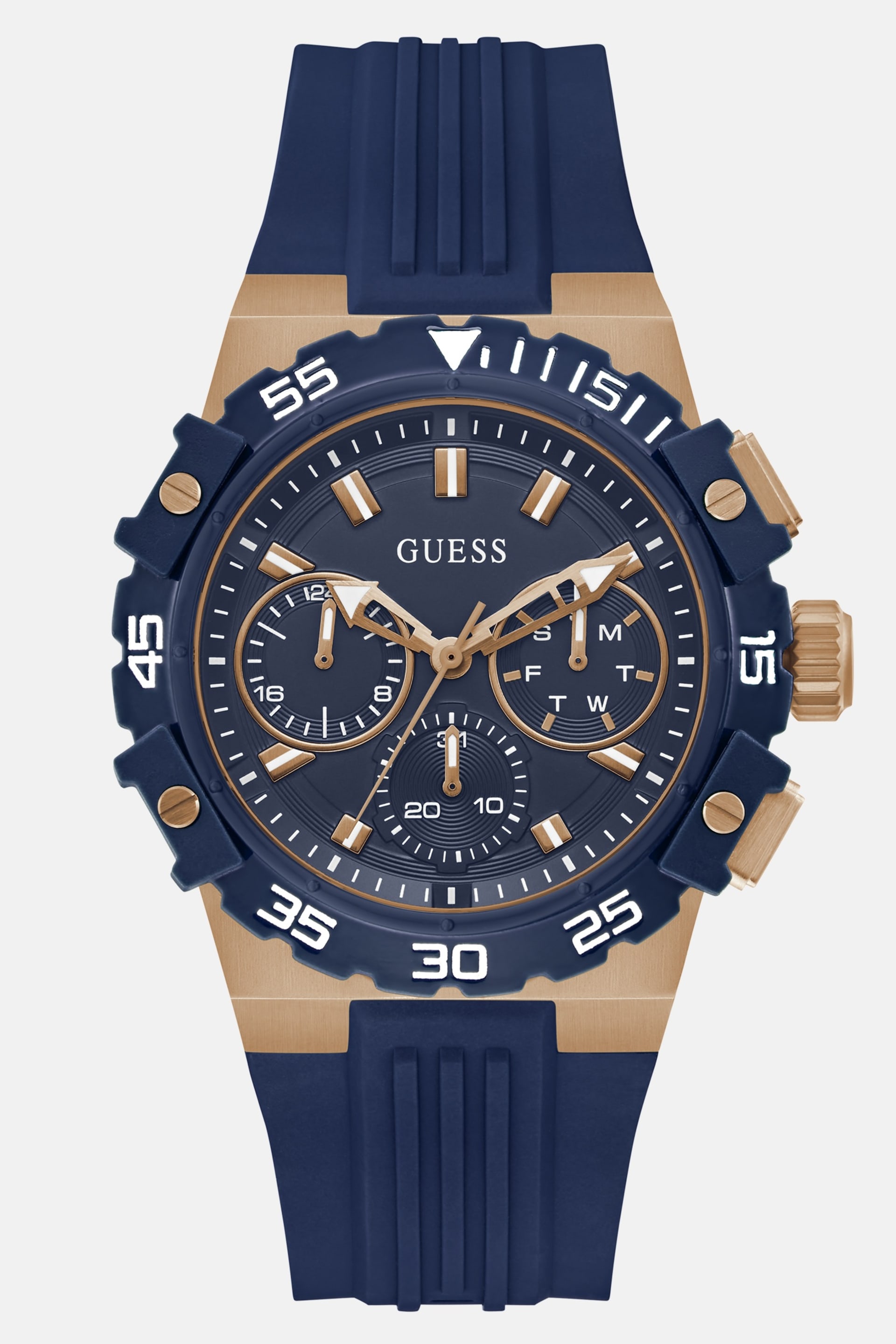 GUESS WIND AND SEA ブルー GUESS® Silicone multi-fuction watch 42,5 mm Men