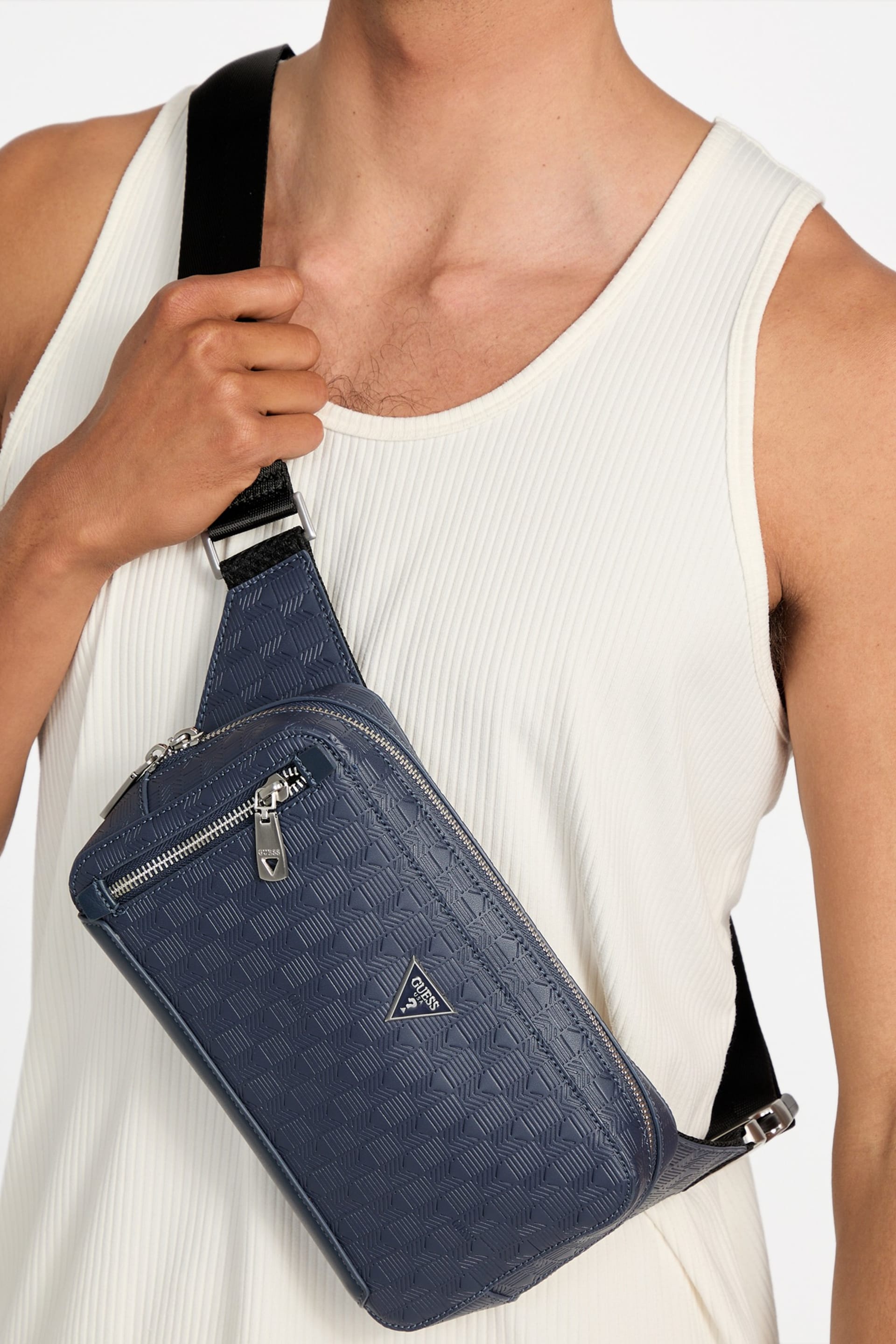 GUESS® Eco Torino Debossed G-Wave Bum Bag Men