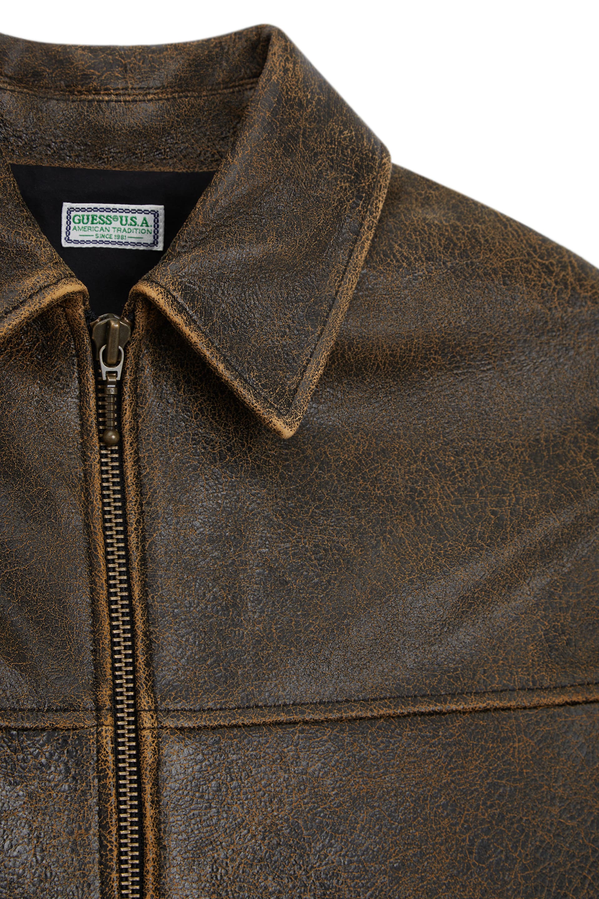 GUESS® Cracked Leather Jacket