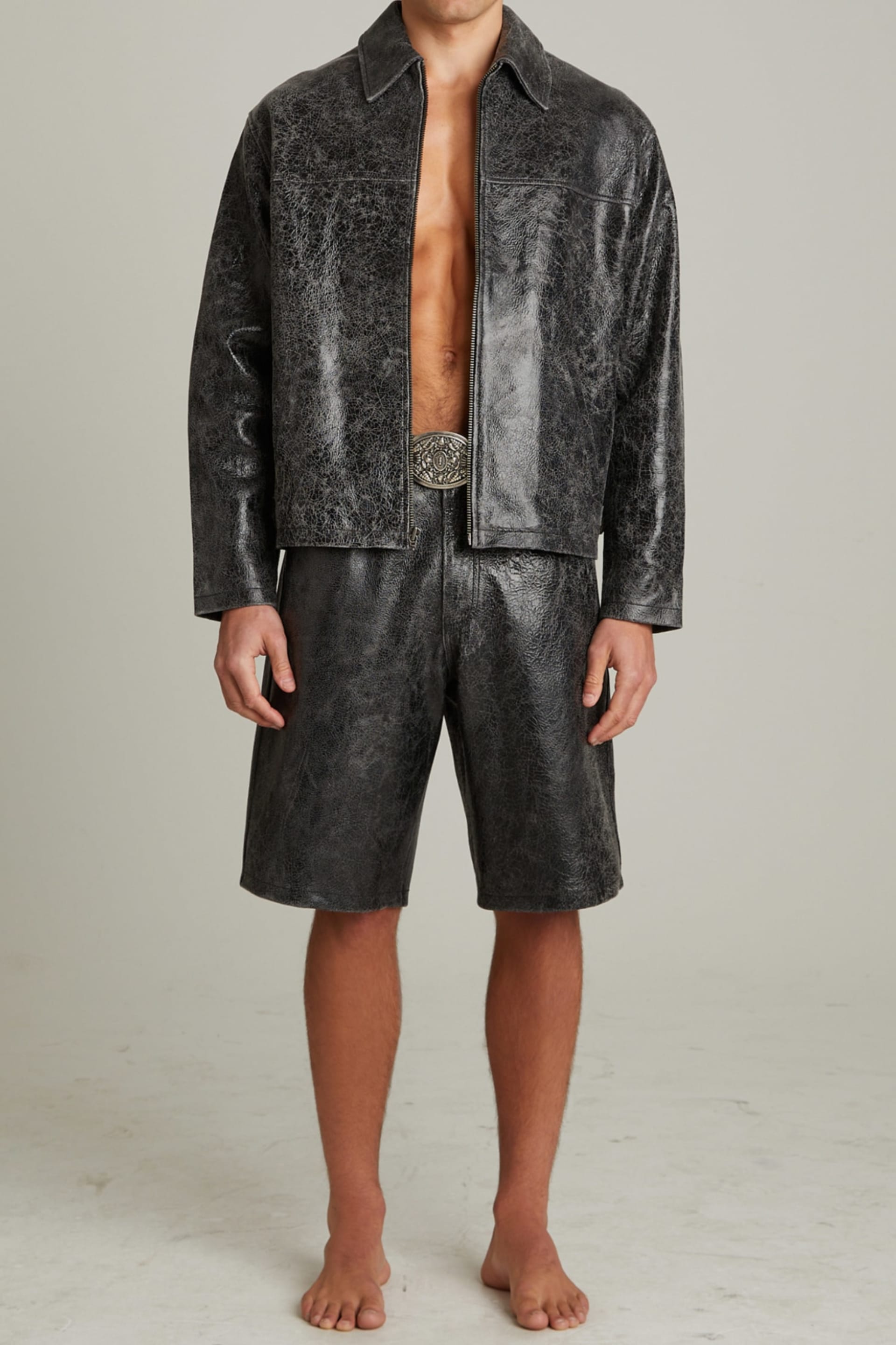 GUESS® Cracked Leather Shorts