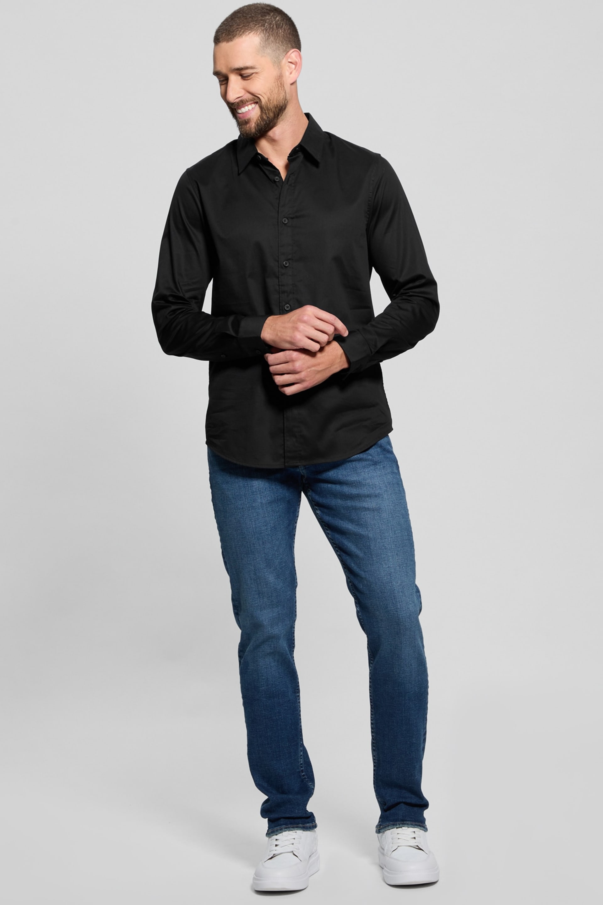 guess men's dress shirts Amazon.com: GUESS Mens Long Sleeve Regal Shirt, Jet Black, Small : GUESS:  Clothing, Shoes & Jewelry