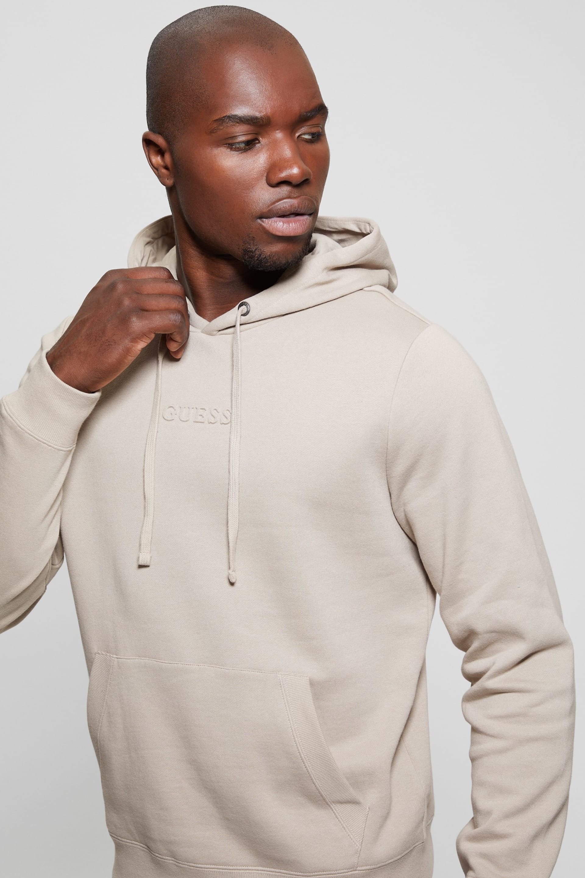 GUESS® Eco Roy Embossed GUESS Hoodie Men