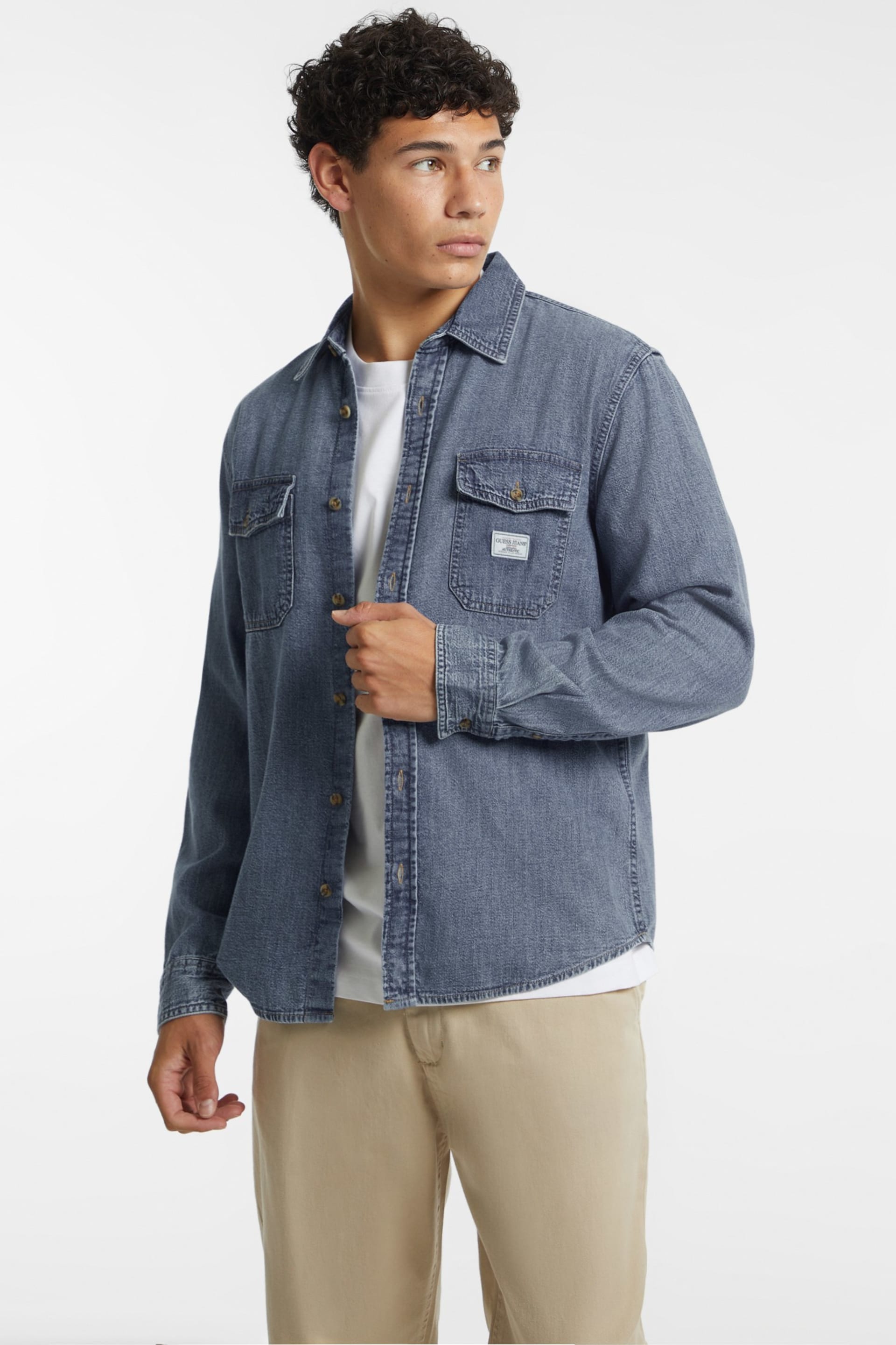 GUESS Long-Sleeve Denim Shirt デニムシャツ GUESS® Classic Long-Sleeve Denim Shirt