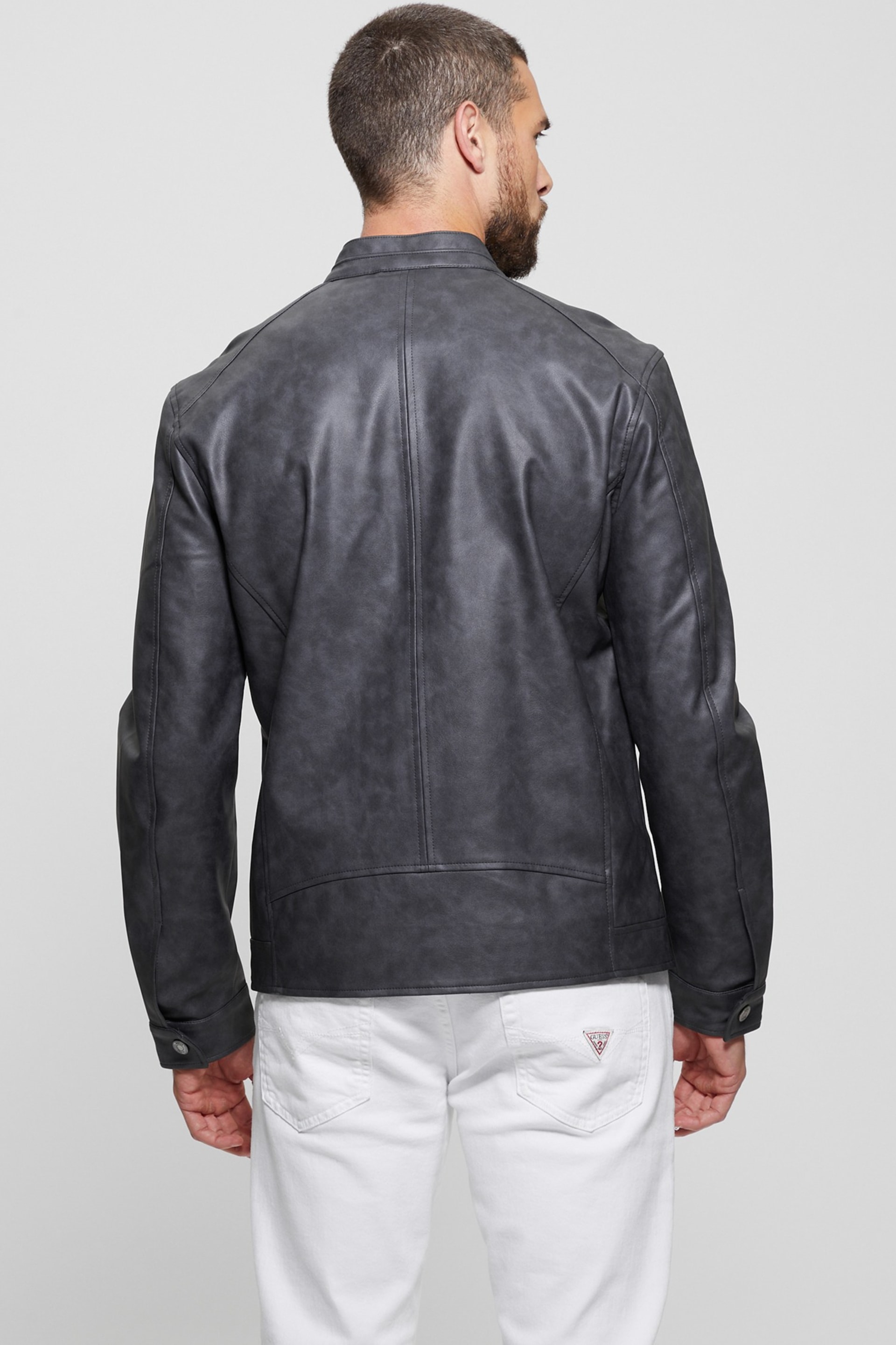GUESS® Faux-Leather Moto Jacket Men