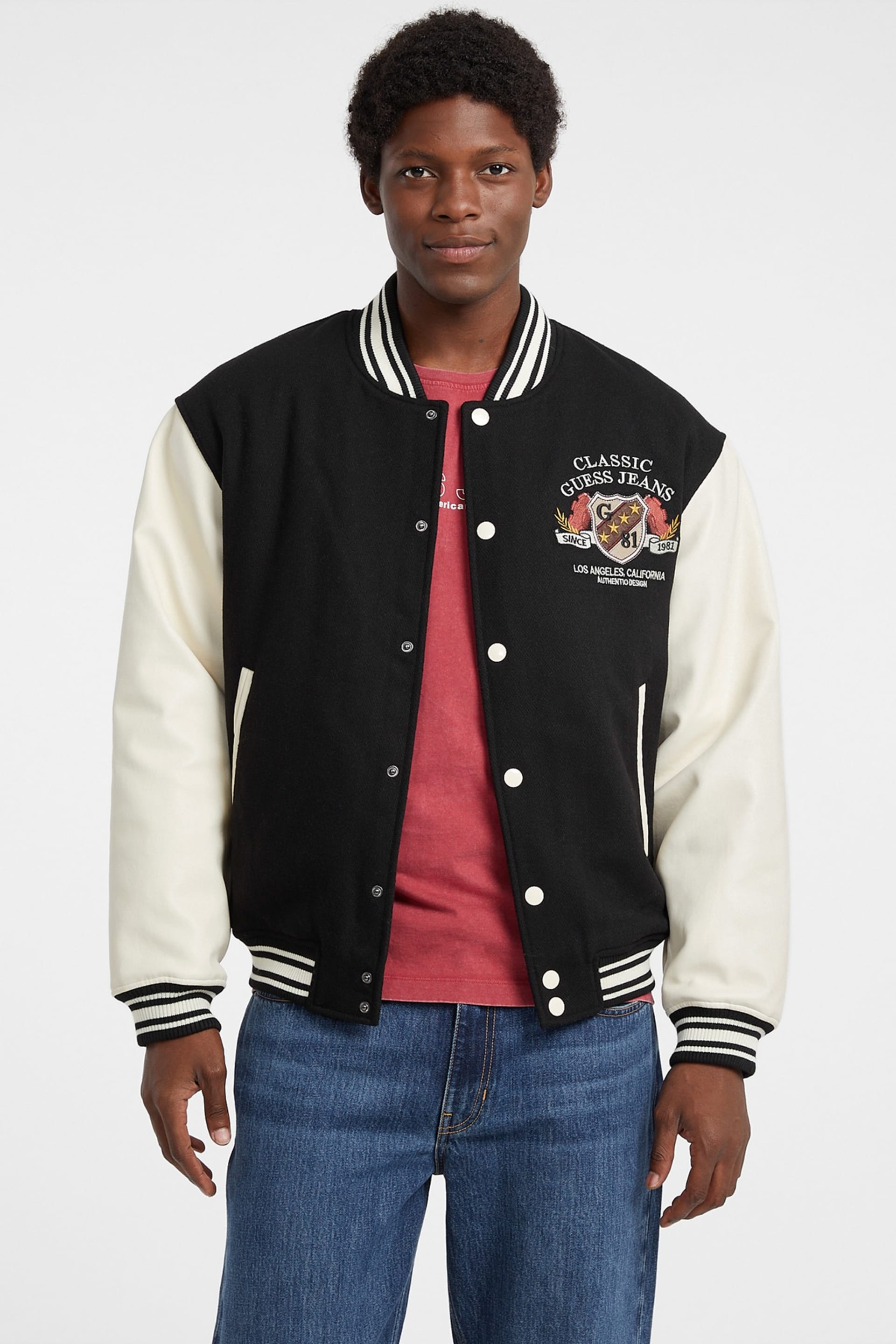 Wool-Blend Letterman Jacket Men | GUESS Jeans®
