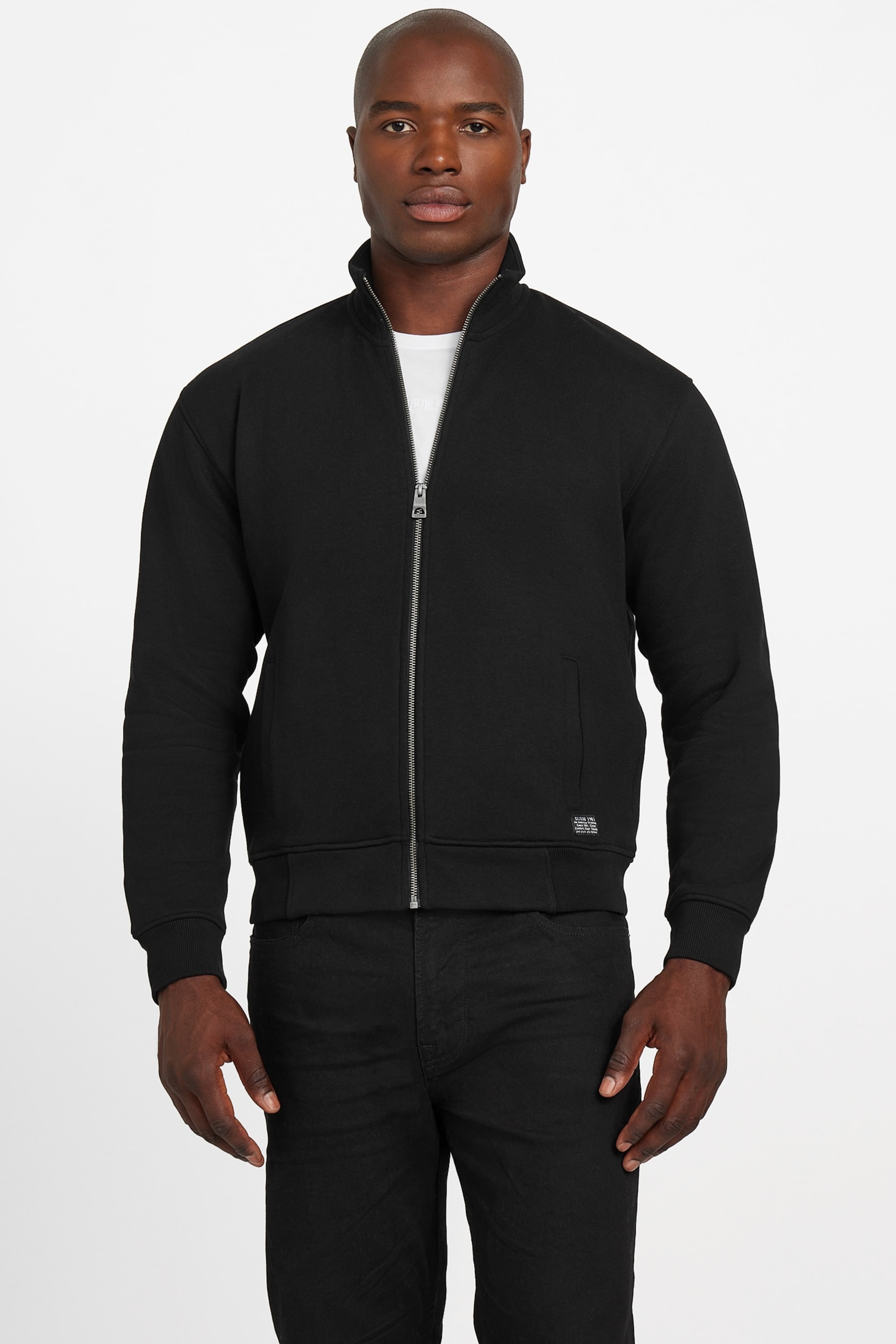 flex wit me MA-1 ブラック GUESS® Eco 1981 Label Mock Neck Jacket Men