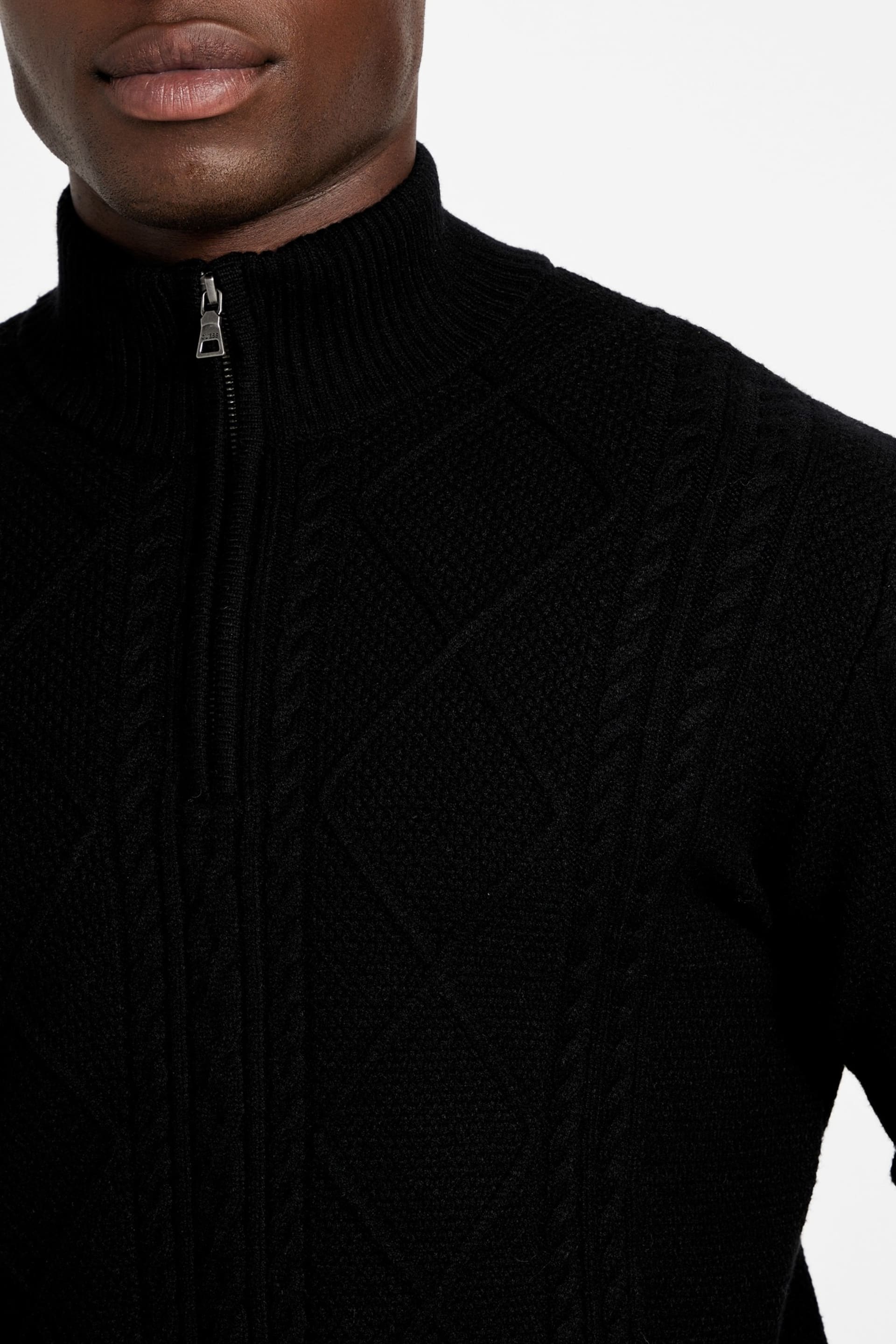 Ber Ber Jin購入 40s' USN bottle neck knit GUESS® Eco Noel Zip Cable-Knit Sweater Men