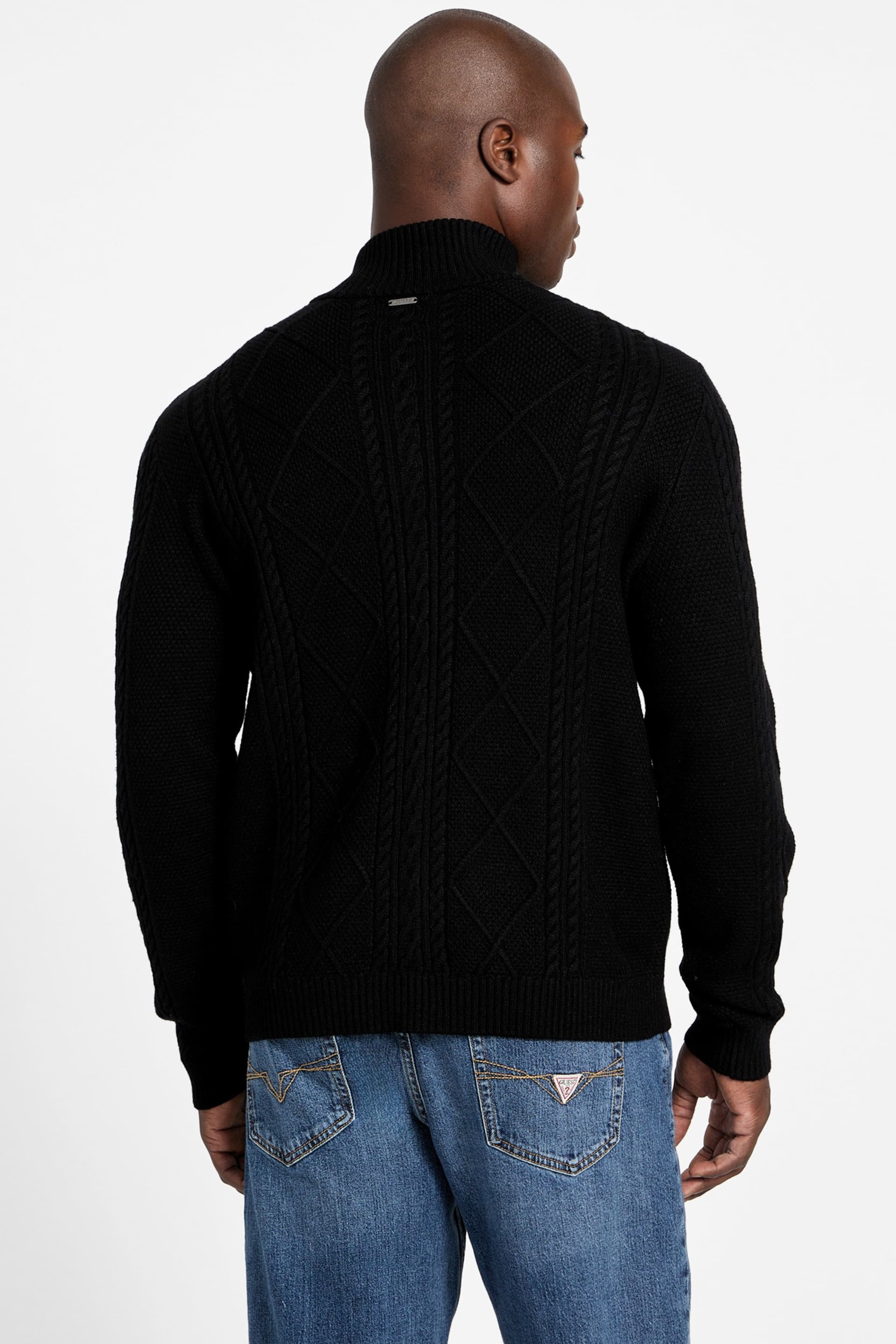 GUESS® Eco Noel Zip Cable-Knit Sweater Men