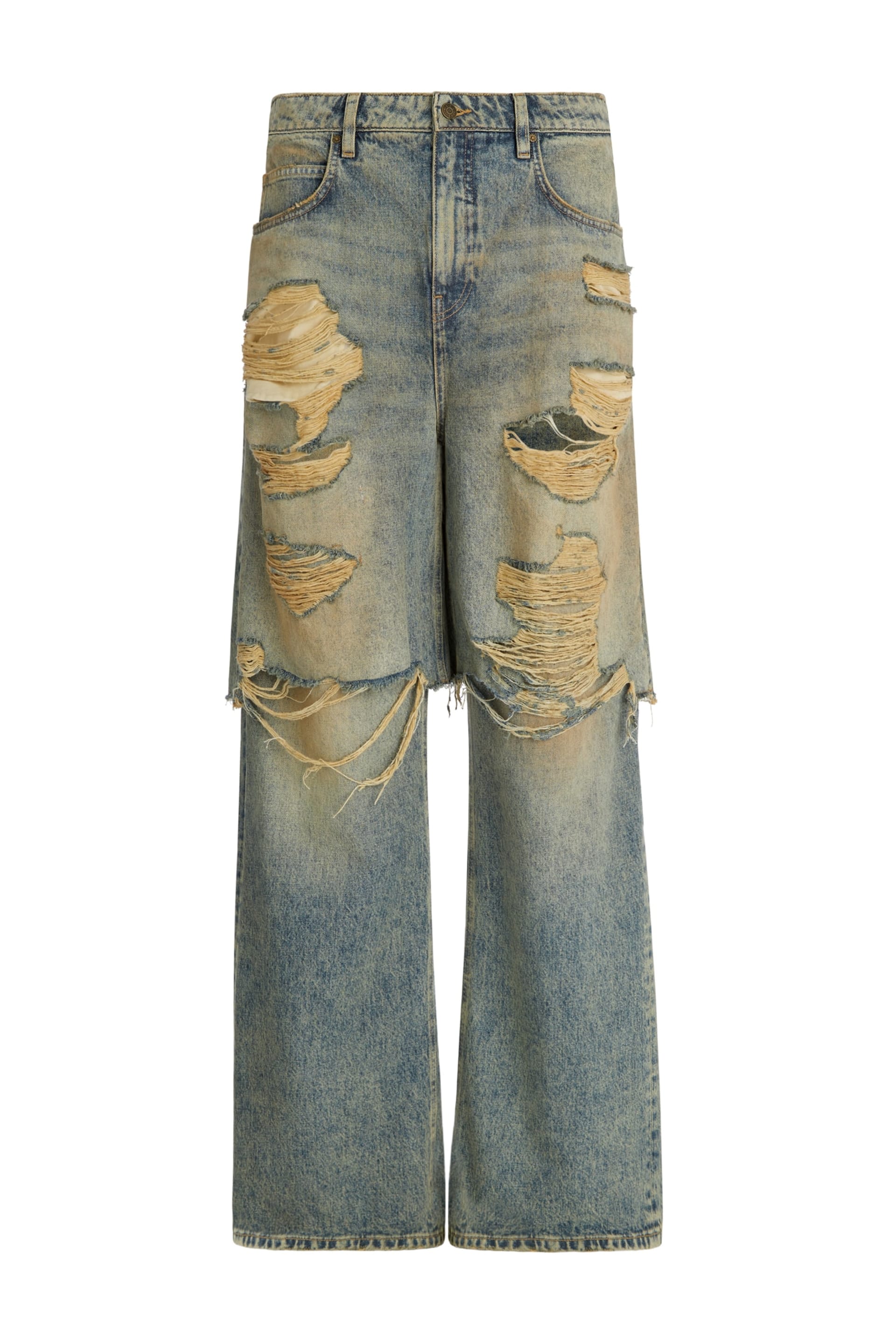 GUESS® Destroyed denim layered pant