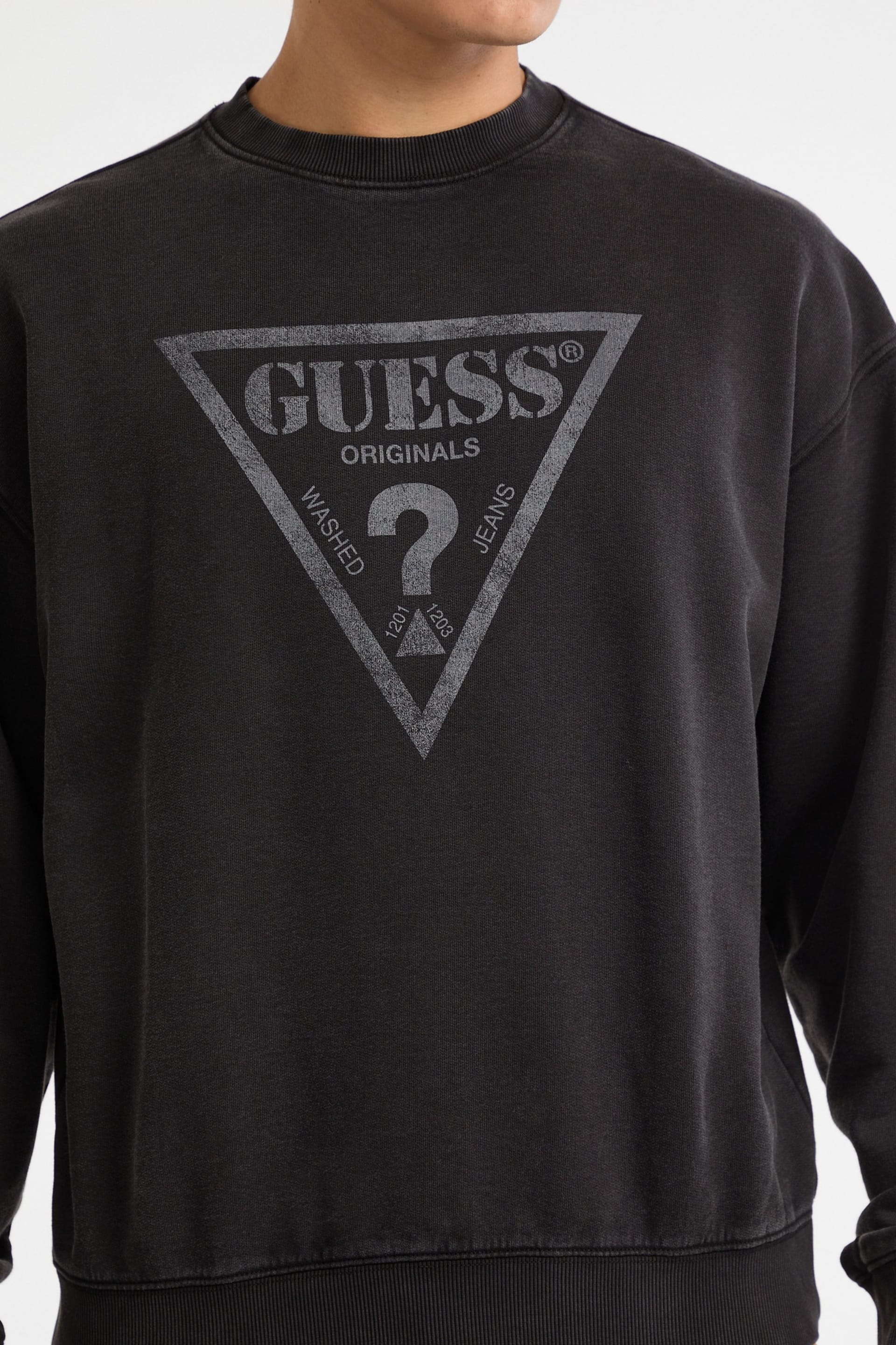 GUESS Originals Eco Vintage Triangle Crewneck Men | GUESS Jeans®