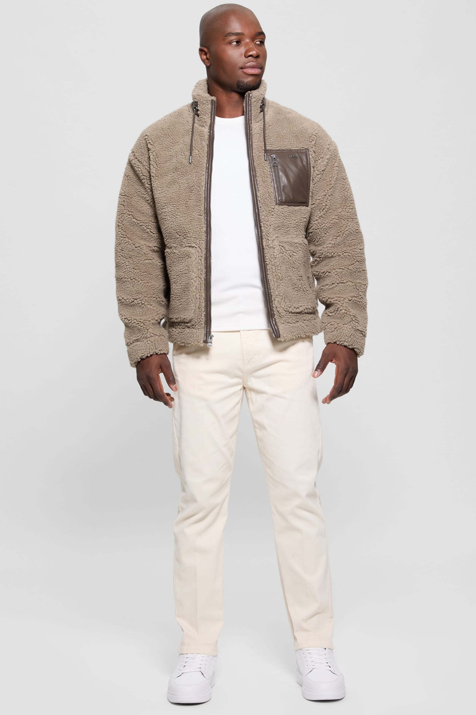 The.G.A 5×5 GUESS® Faux-Sherpa Full-Zip Jacket Men