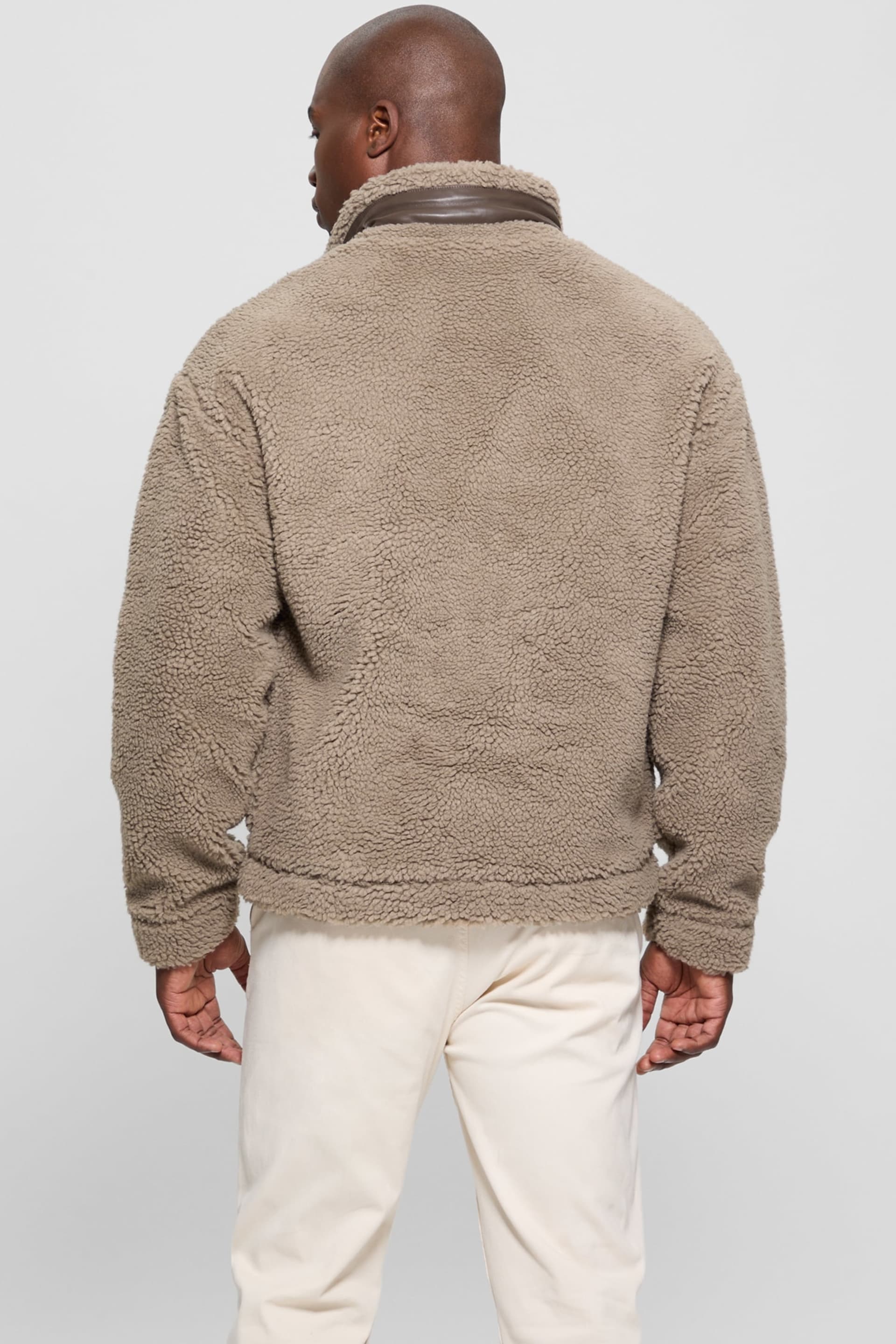 ゲス アウター SHERPA JACKET メンズ M GUESS® Faux-Sherpa Full-Zip Jacket Men