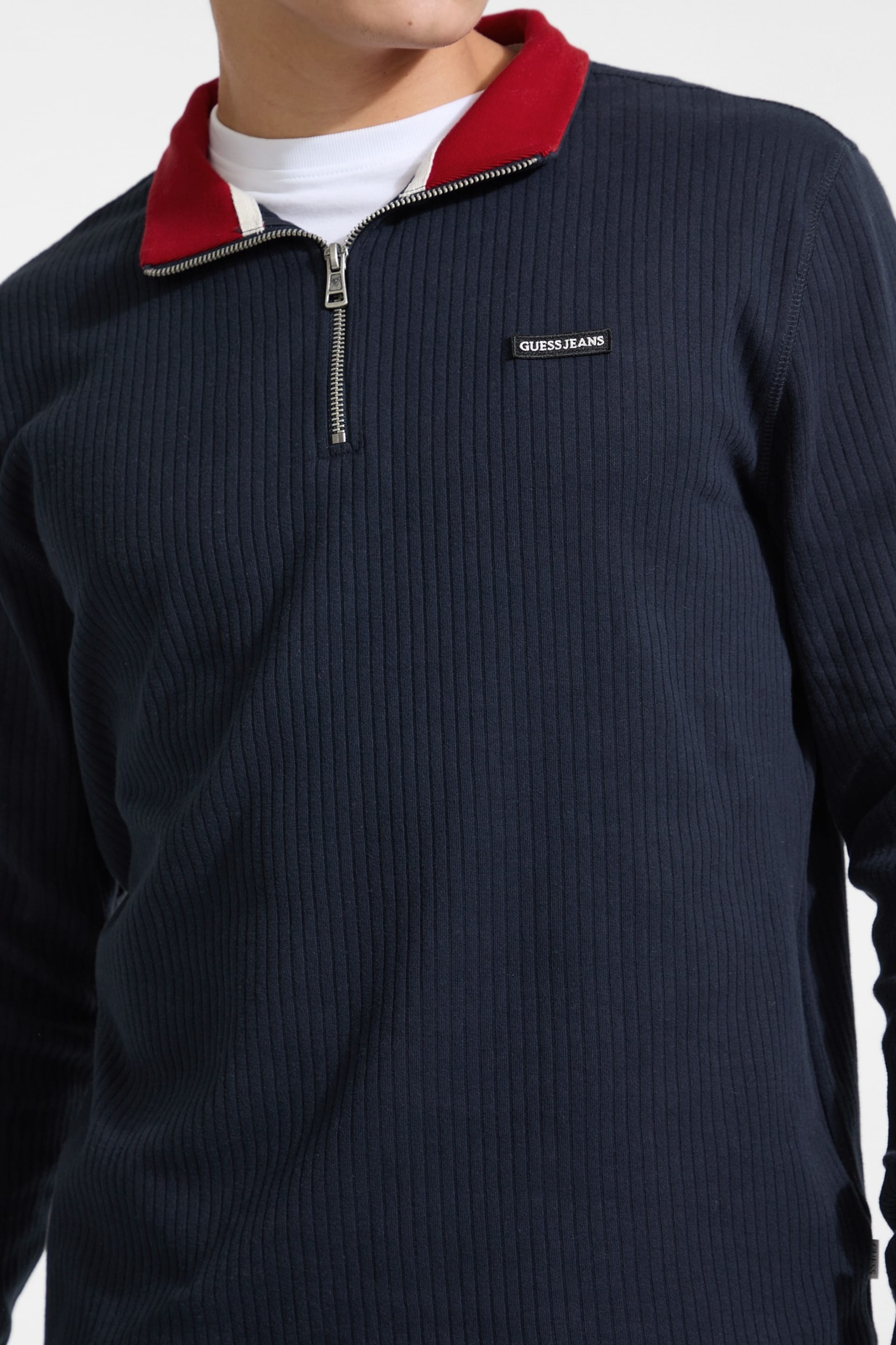 Ribbed Quarter Zip Pullover Men | GUESS Jeans®