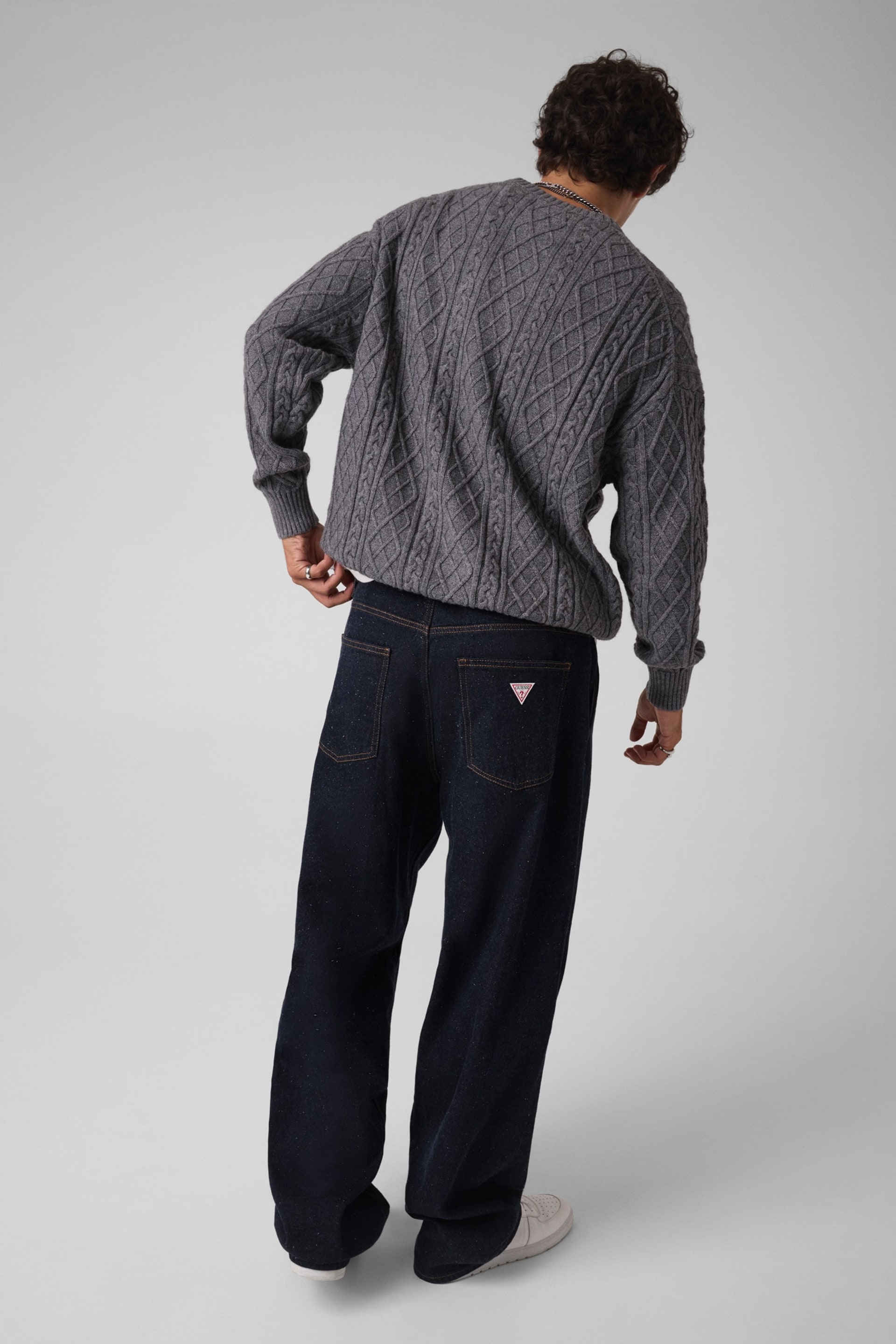 GUESS® Braid knit sweater Men
