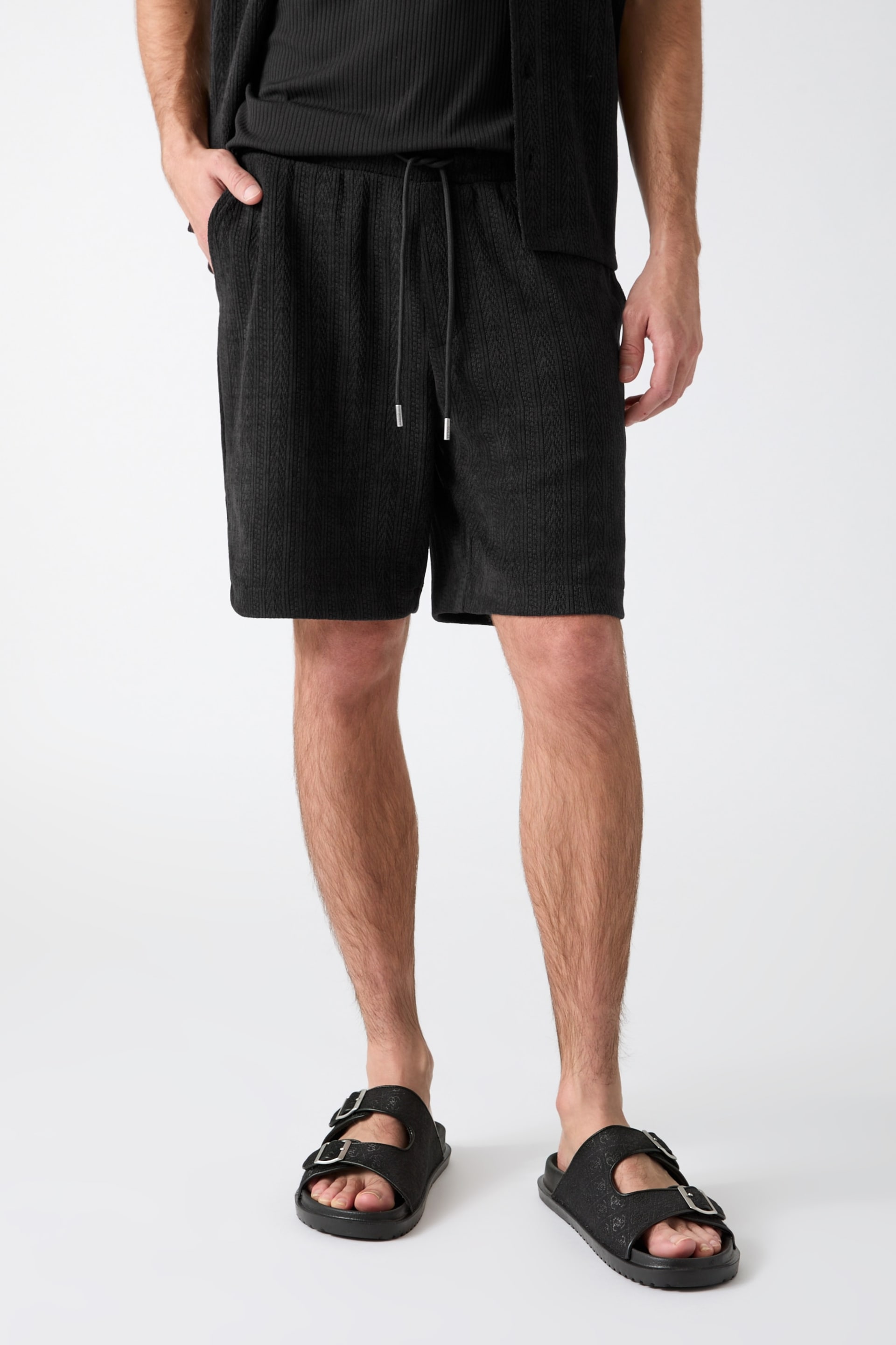 GILAARCHIVE KNITSHORTS BLACK シズニルック GUESS® Knitted shorts Men