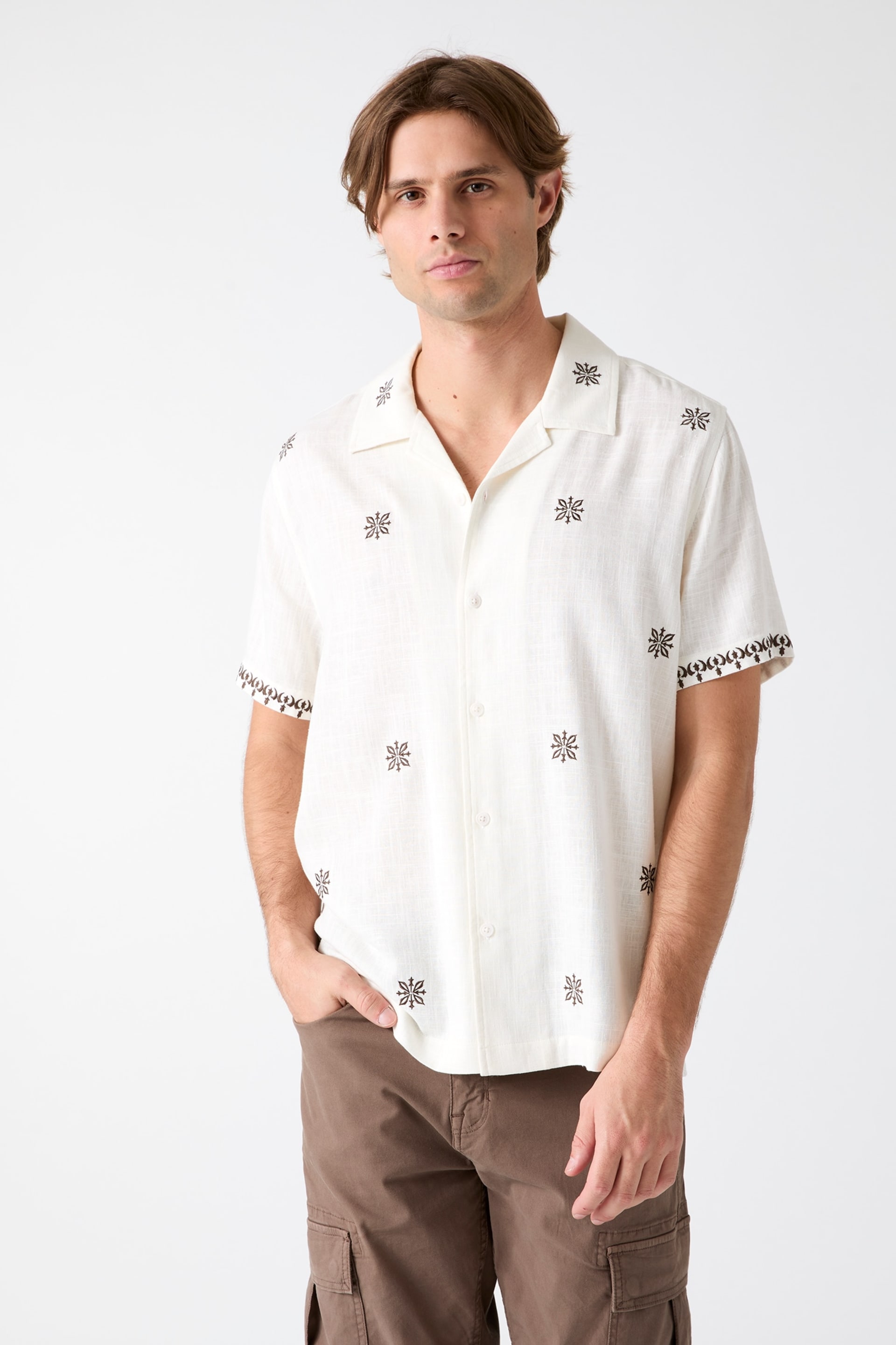 GUESS® Embroidered Camp Shirt Men