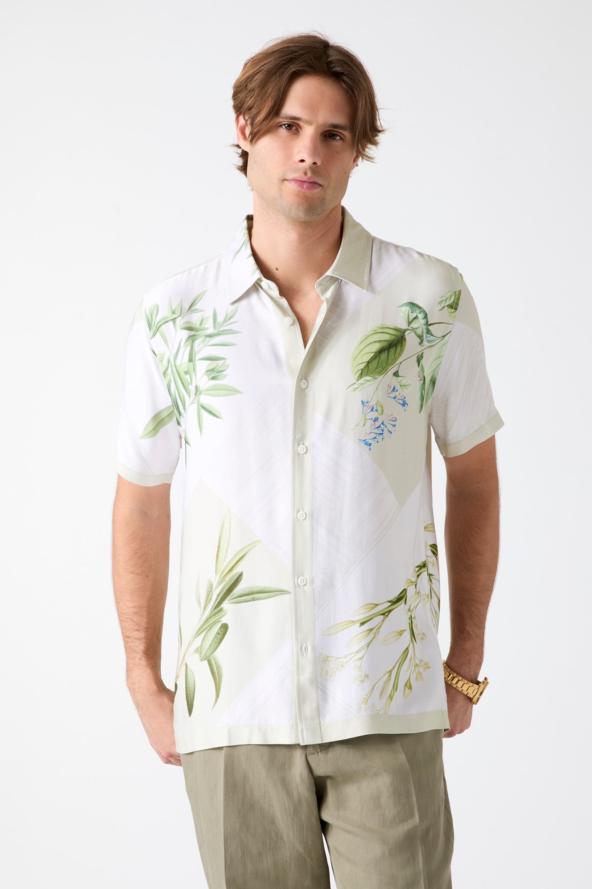 GUESS® Printed viscose shirt Men