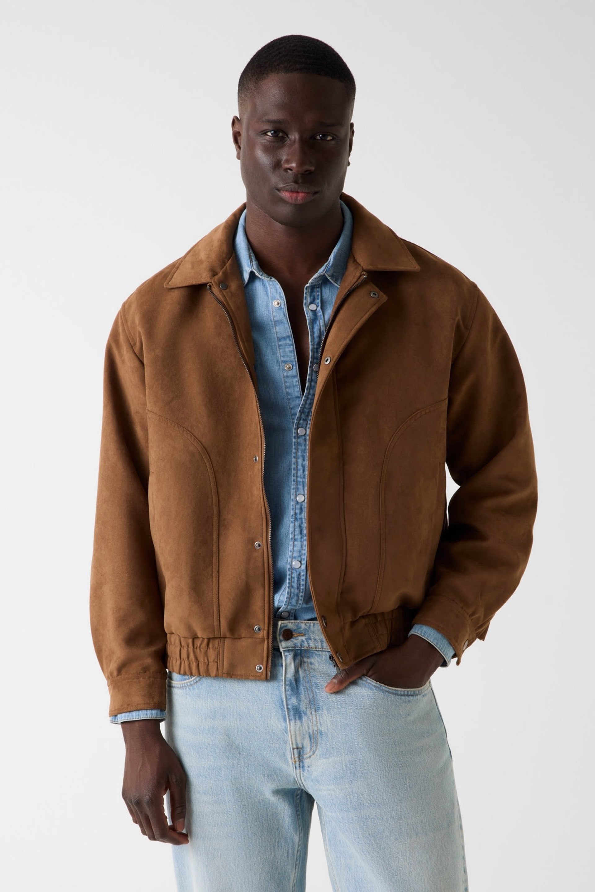 【Eaphi】CLASSIC WAVE JACKET ―FAUX SUEDE GUESS® Faux-suede jacket Men