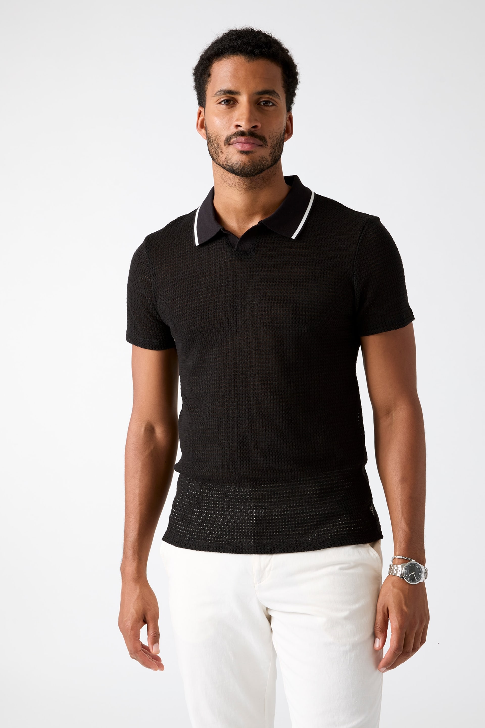 GUESS® Buttonless polo shirt Men