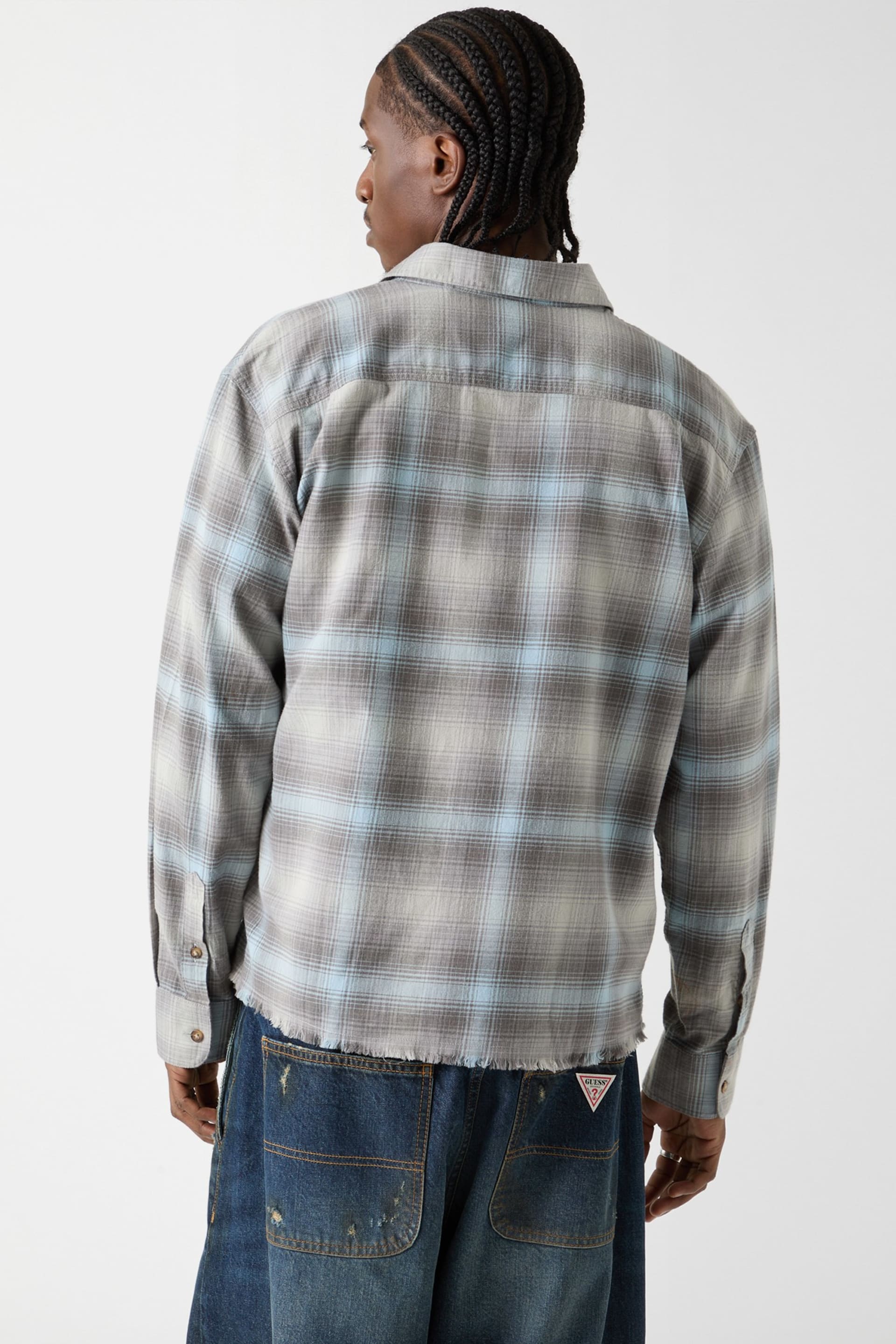 GUESS Originals Eco Plaid Boxy Pocket Shirt Men | GUESS Jeans®