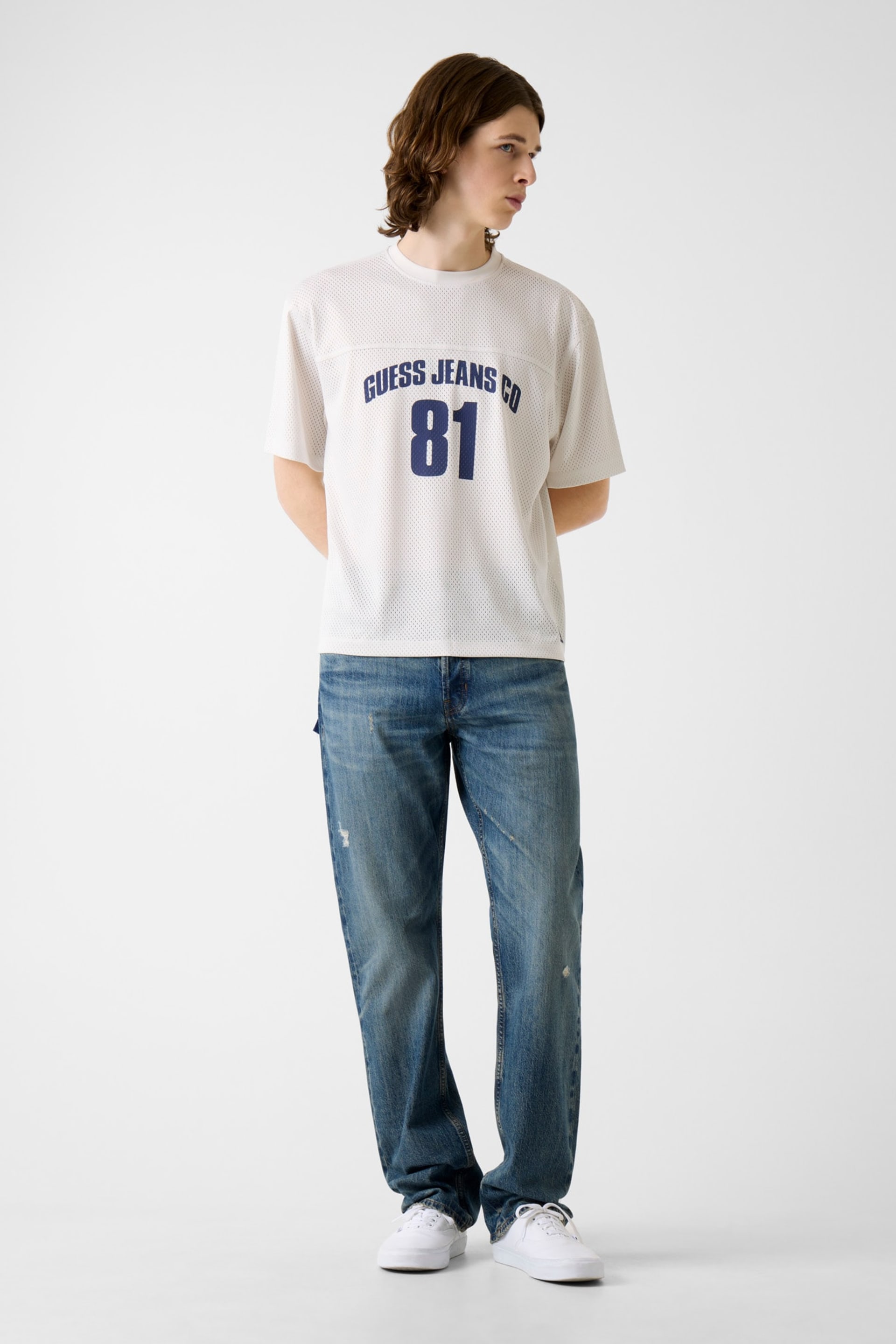 Boxy Crop Mesh Jersey Men | GUESS Jeans®