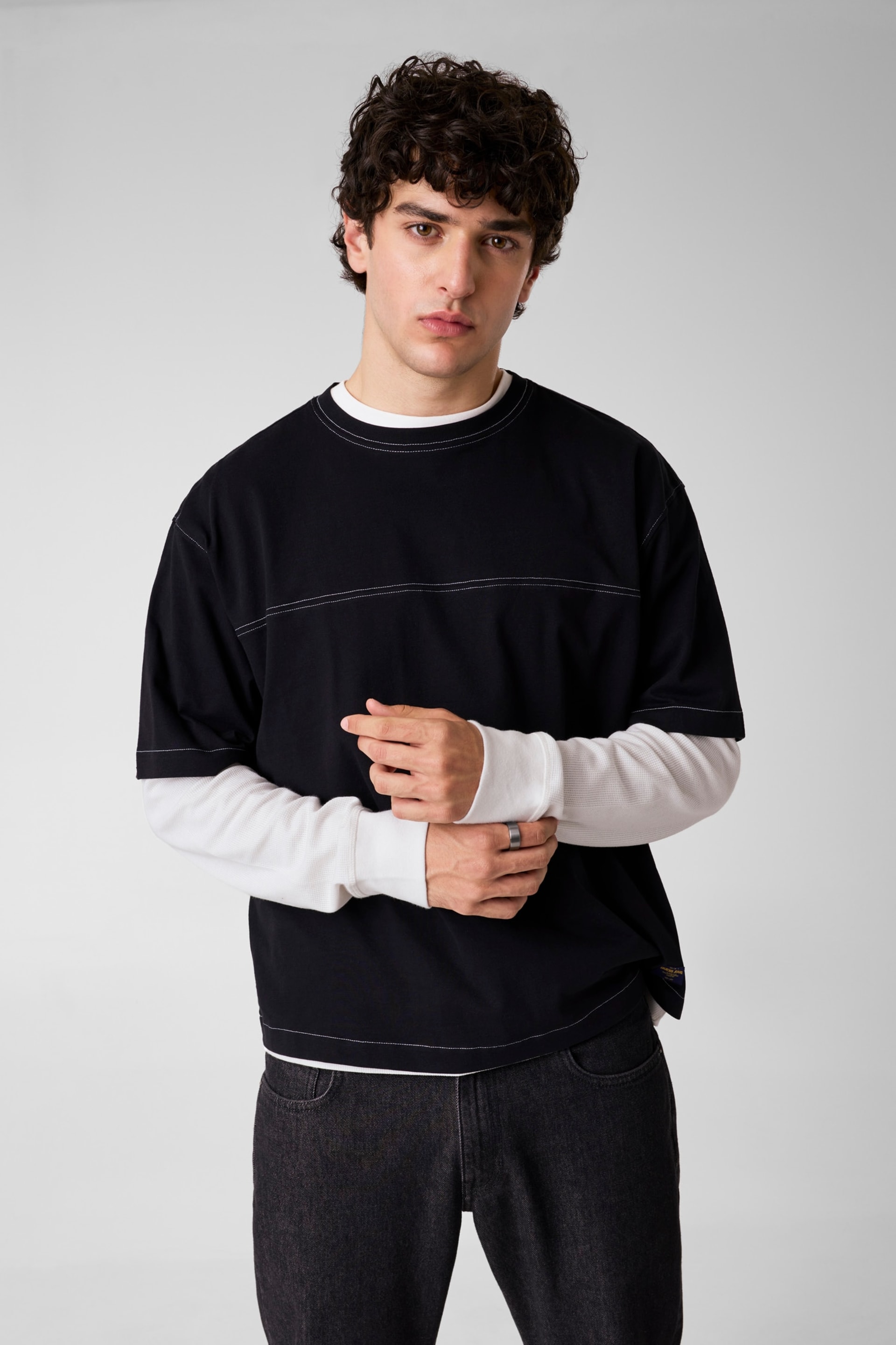 トップス JentLouis Diagonal Zip T-Shirt M トップス Jentlouis Rivet