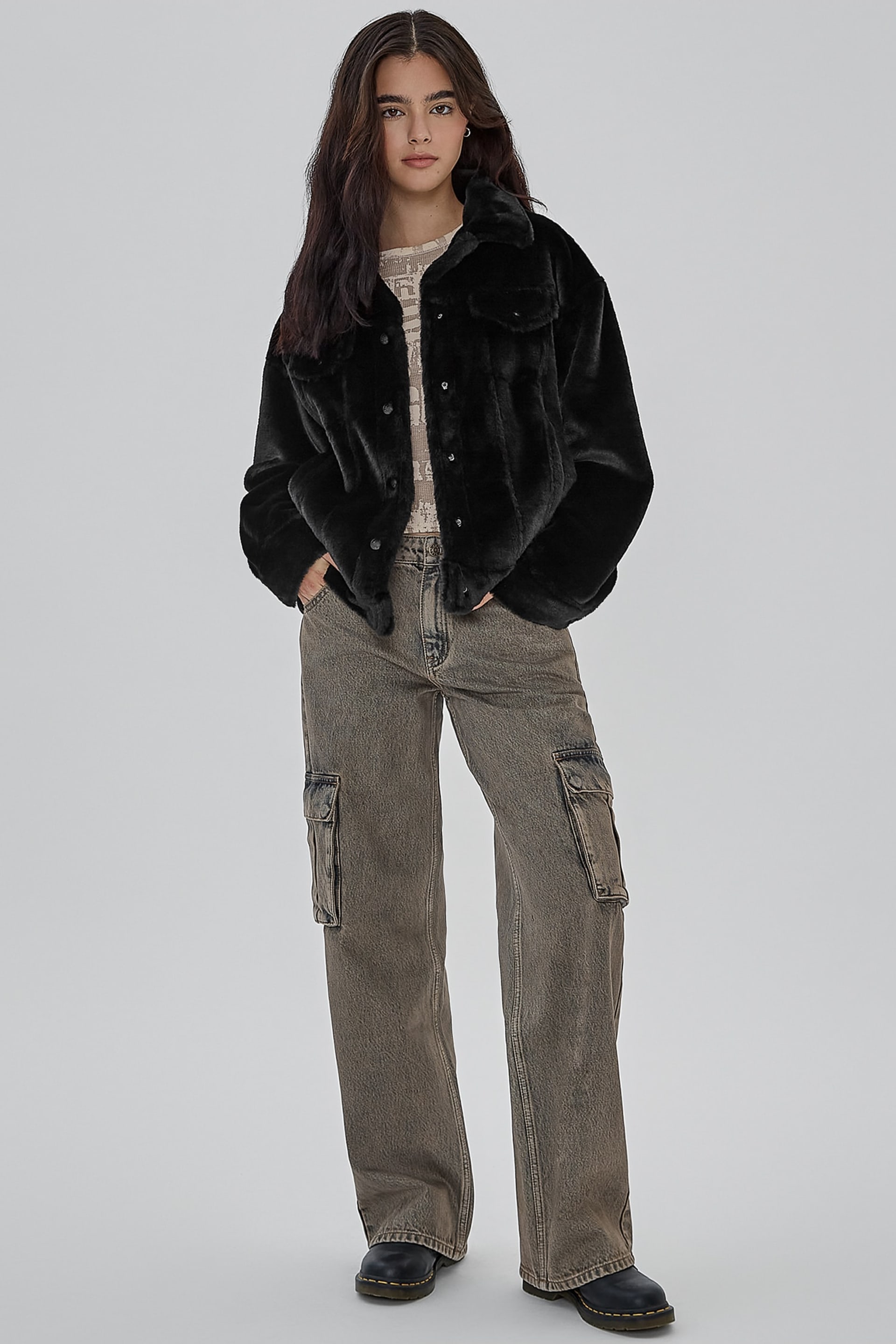 GUESS Originals Oversized Fur Jacket Women | GUESS Jeans®