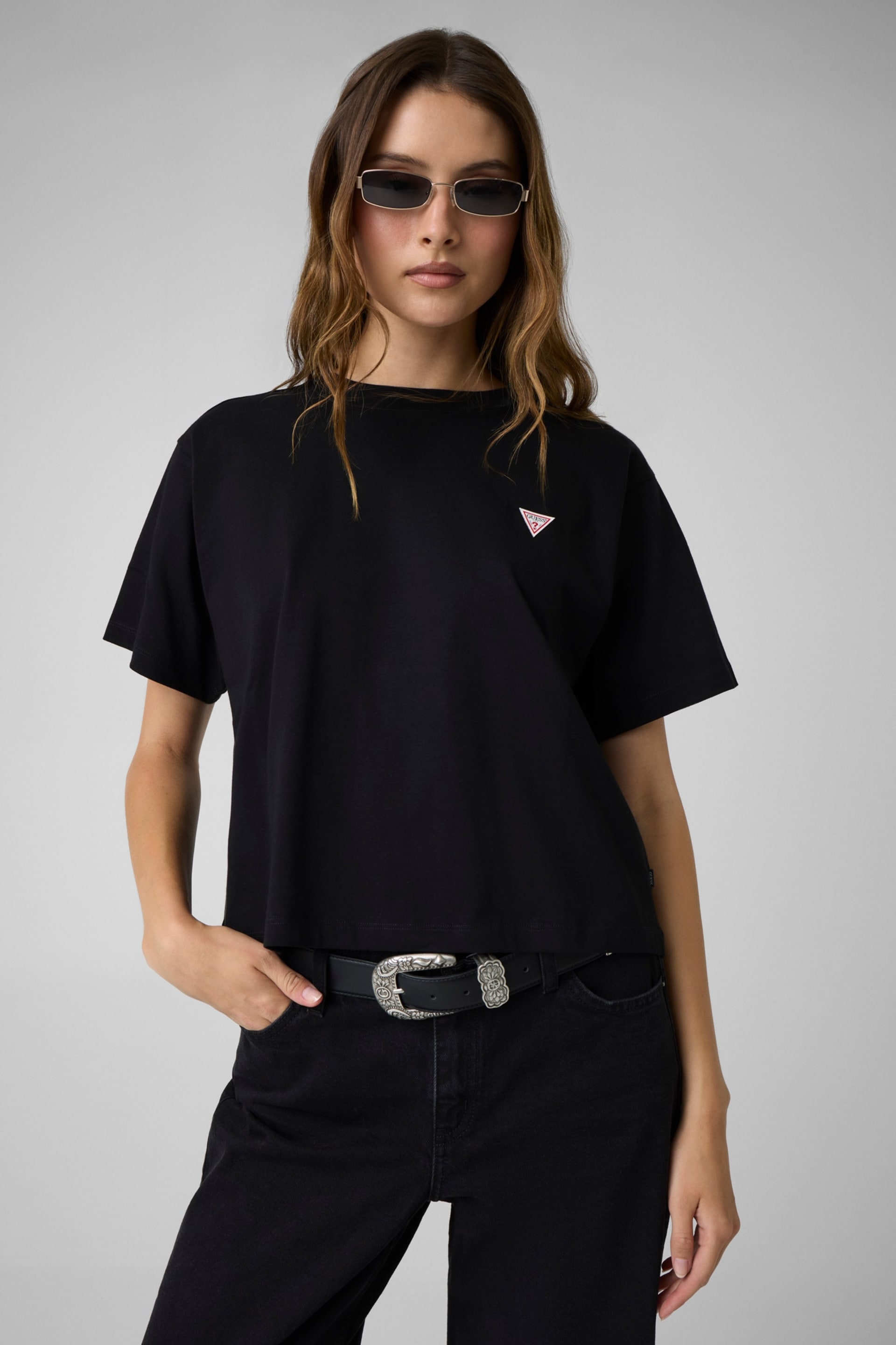 GUESS® Boxy Mini Triangle Tee Women