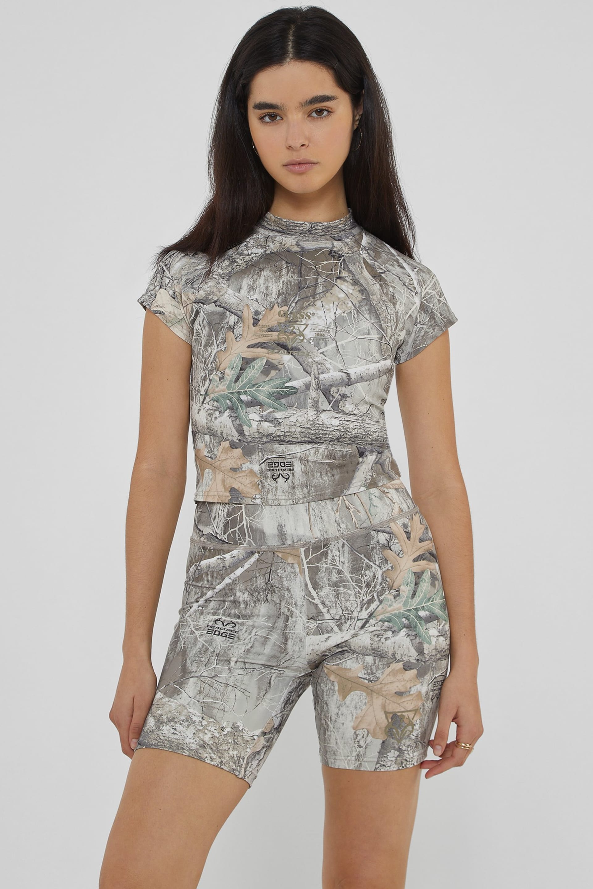 GUESS Originals x RealTree Mock Neck Tee Women | GUESS Jeans®