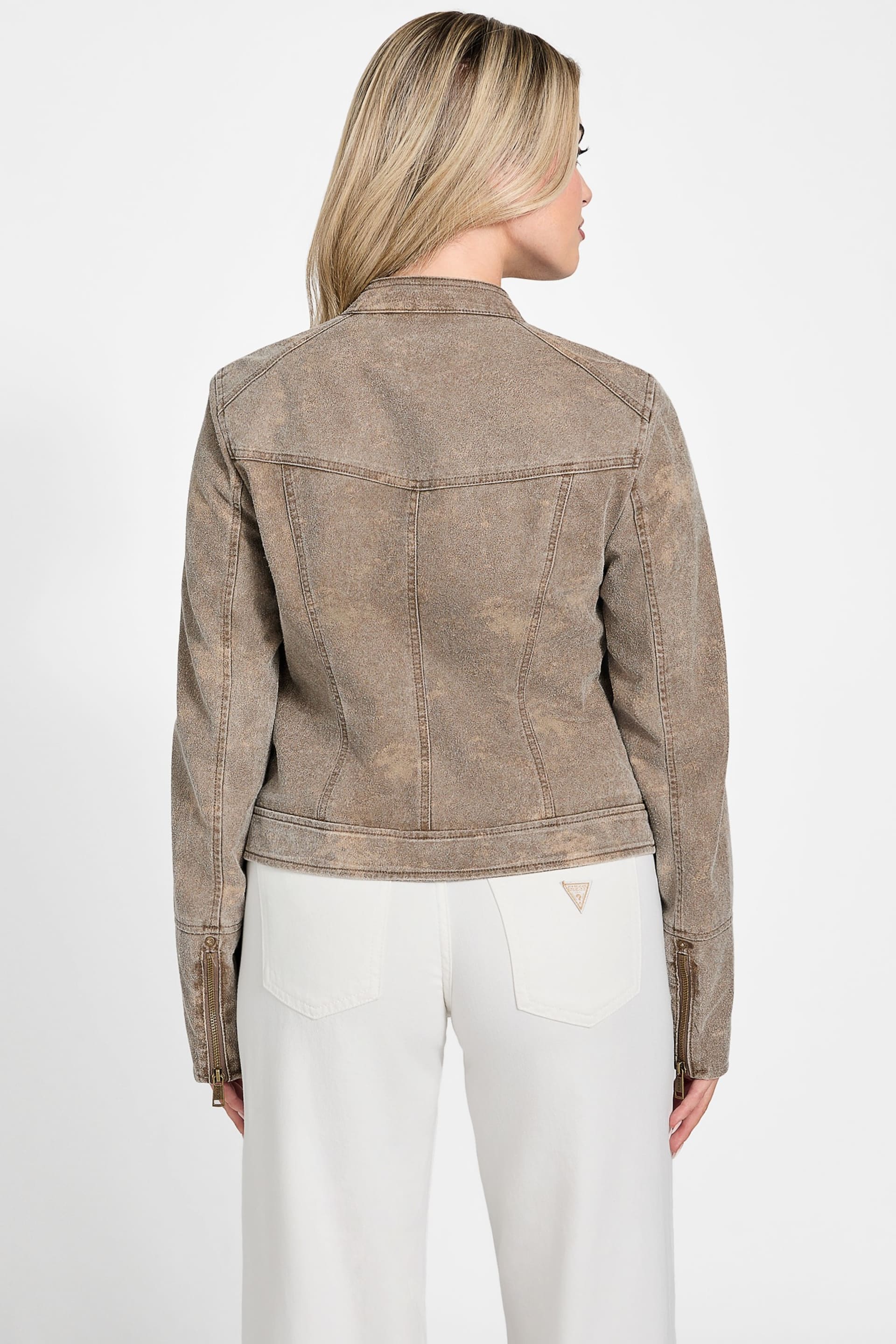 ルナ　0522 GUESS® Estell Faux-Suede Moto Jacket Women