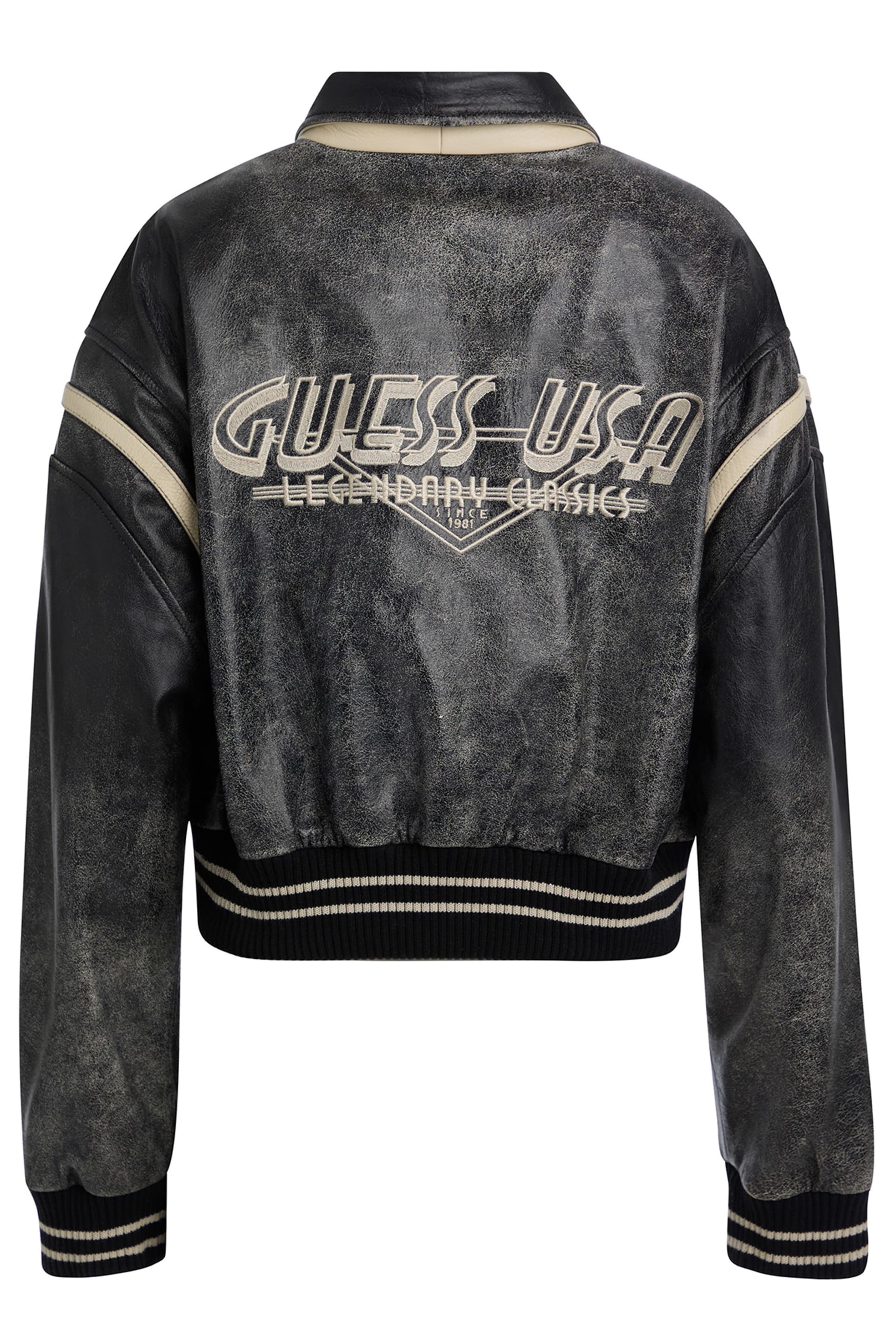 GUESS® vintage cropped leather jacket