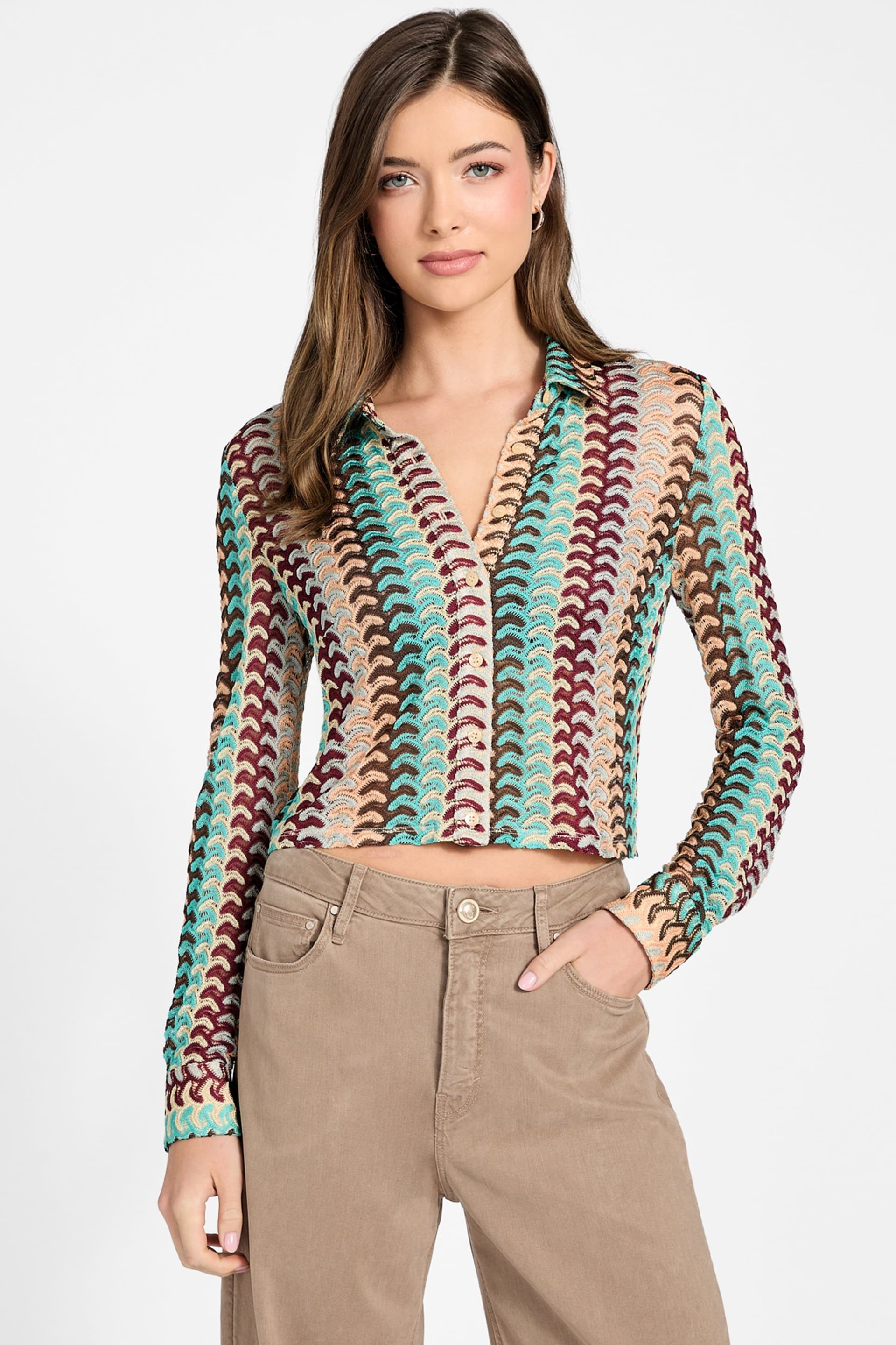GUESS® Izzy Striped Knit Shirt Women