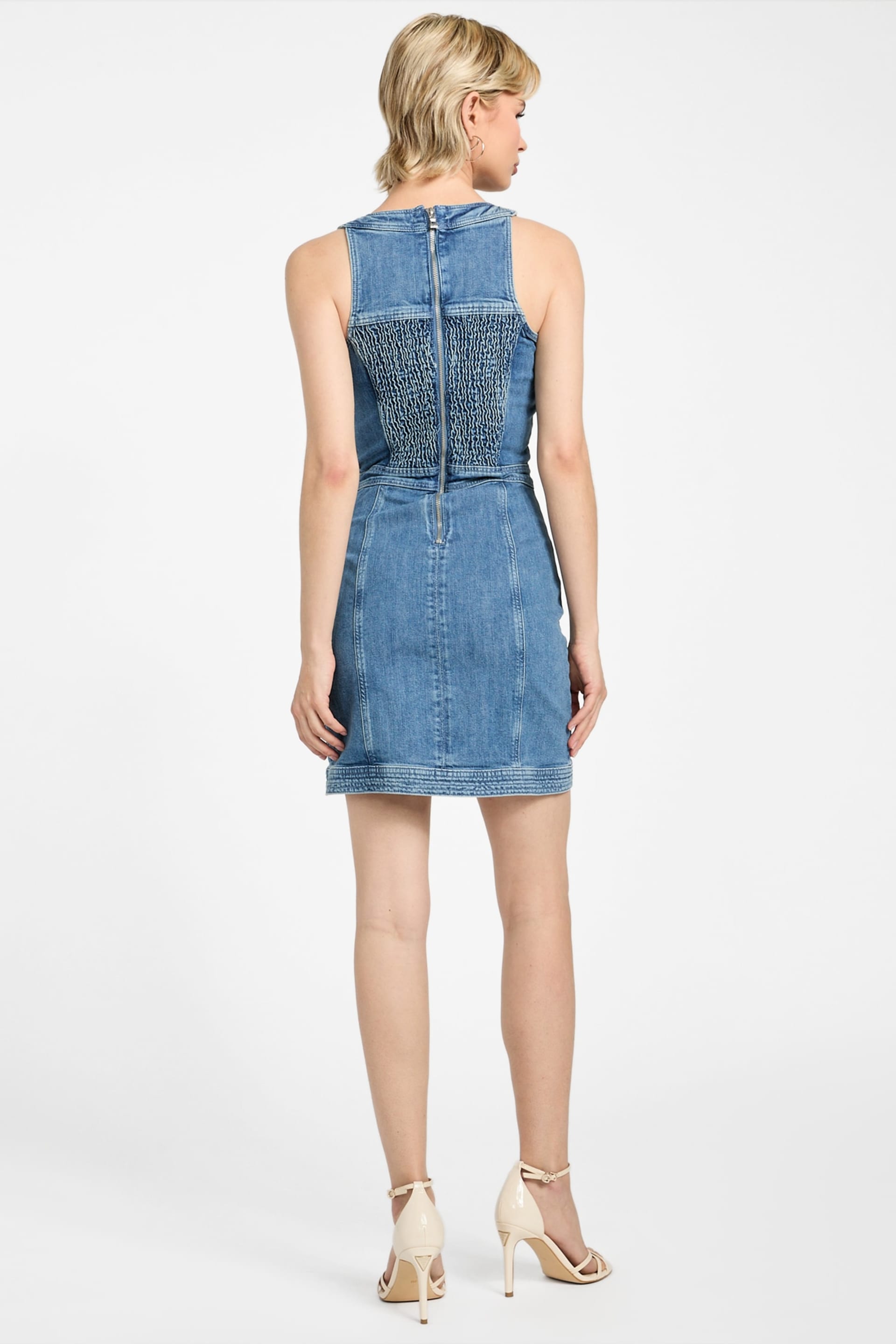 guess denim mini dress W5gk93d4h7c Sleeveless Short BLUE L Woman Maxi dress US Size:US22W-UK26-EU52 LowStock:43529896755251 All my girlies struggling defining seams and a