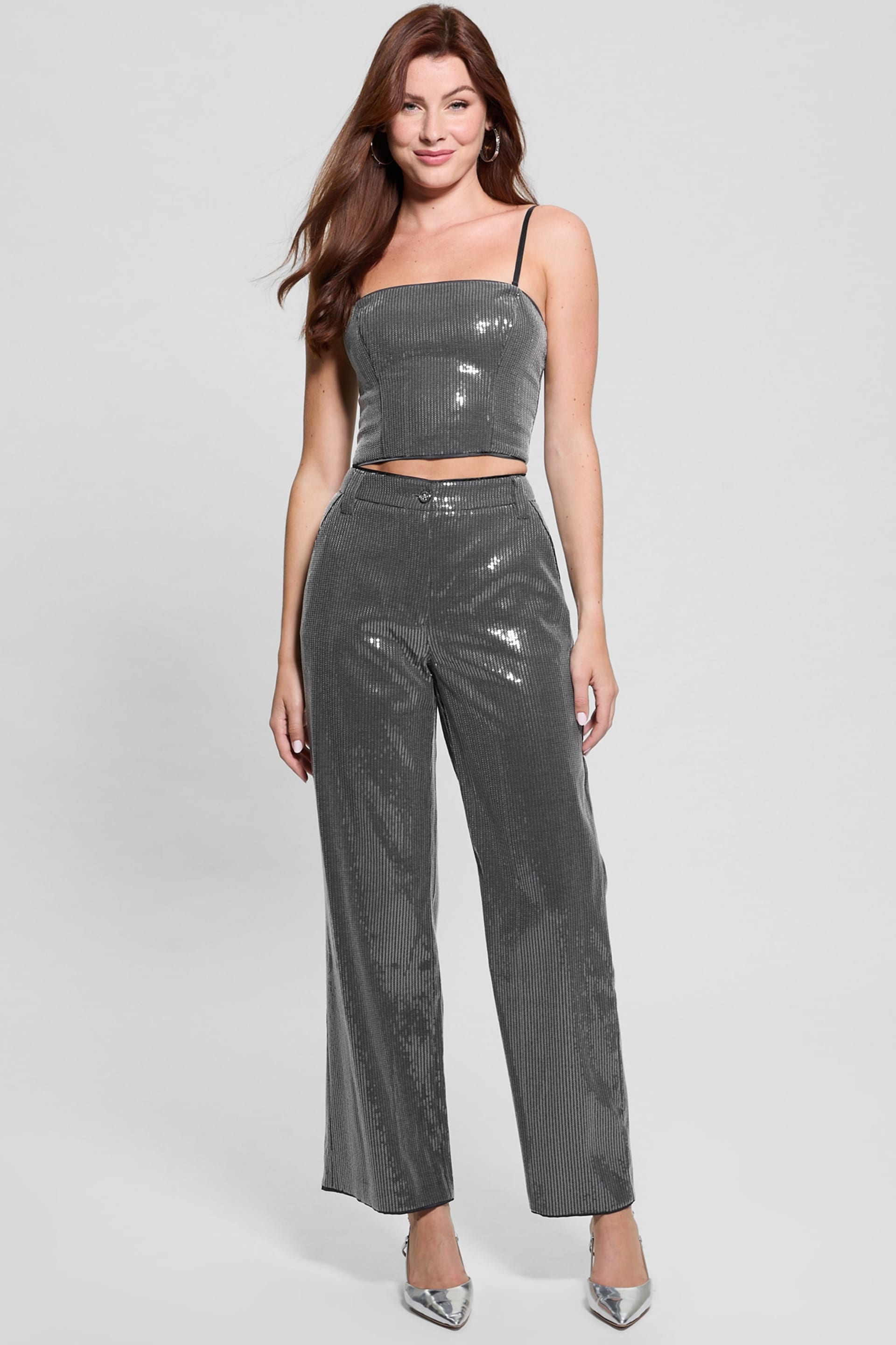 GUESS® Cassia Sequined Bustier Top Women