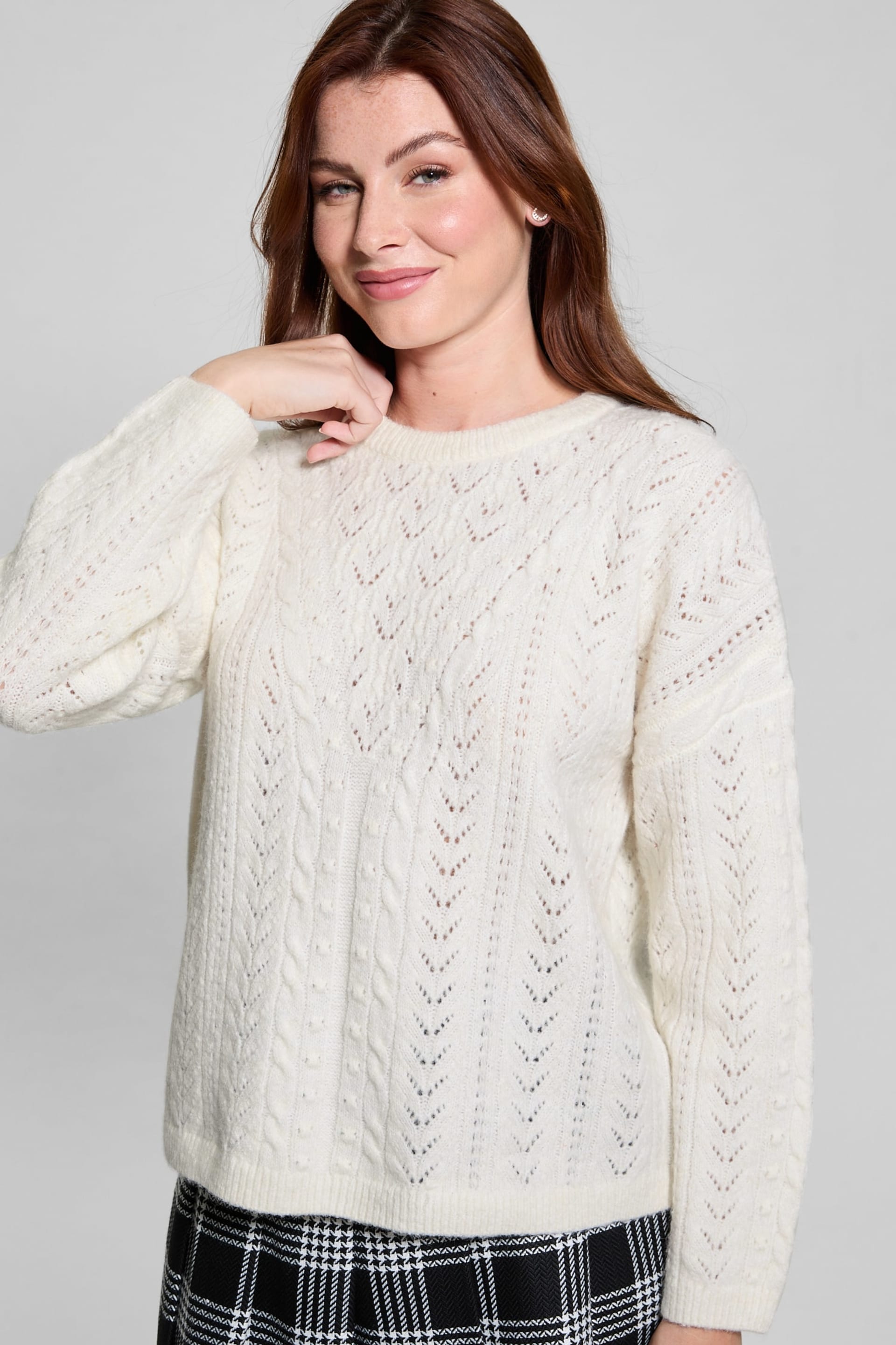 GUESS® Sylvie Alpaca-Blend Pointelle Sweater Women