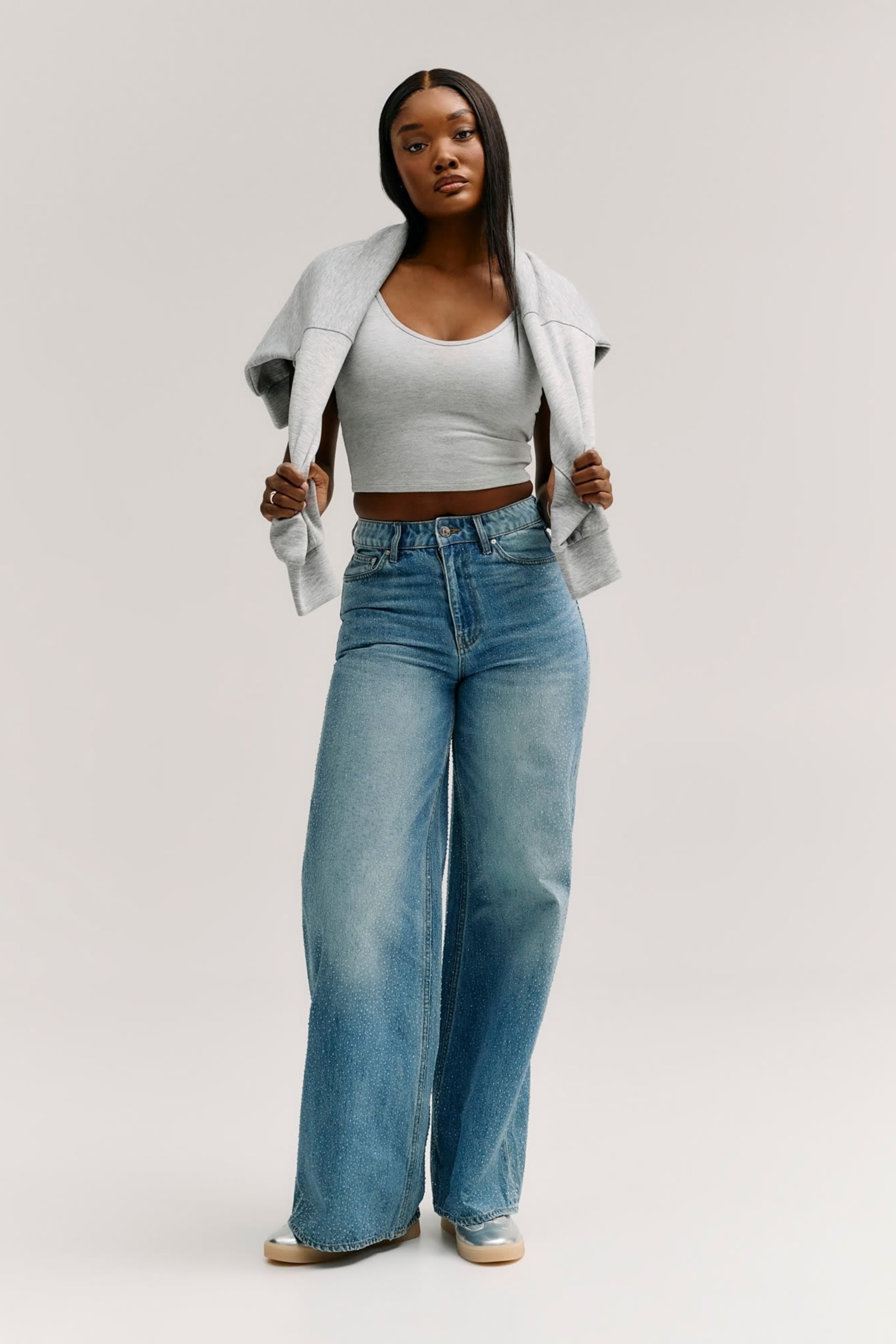 デニム　diesel guess ジースター　met マウジー　エゴイスト GUESS® Rhinestone Wide-Leg Jeans Women