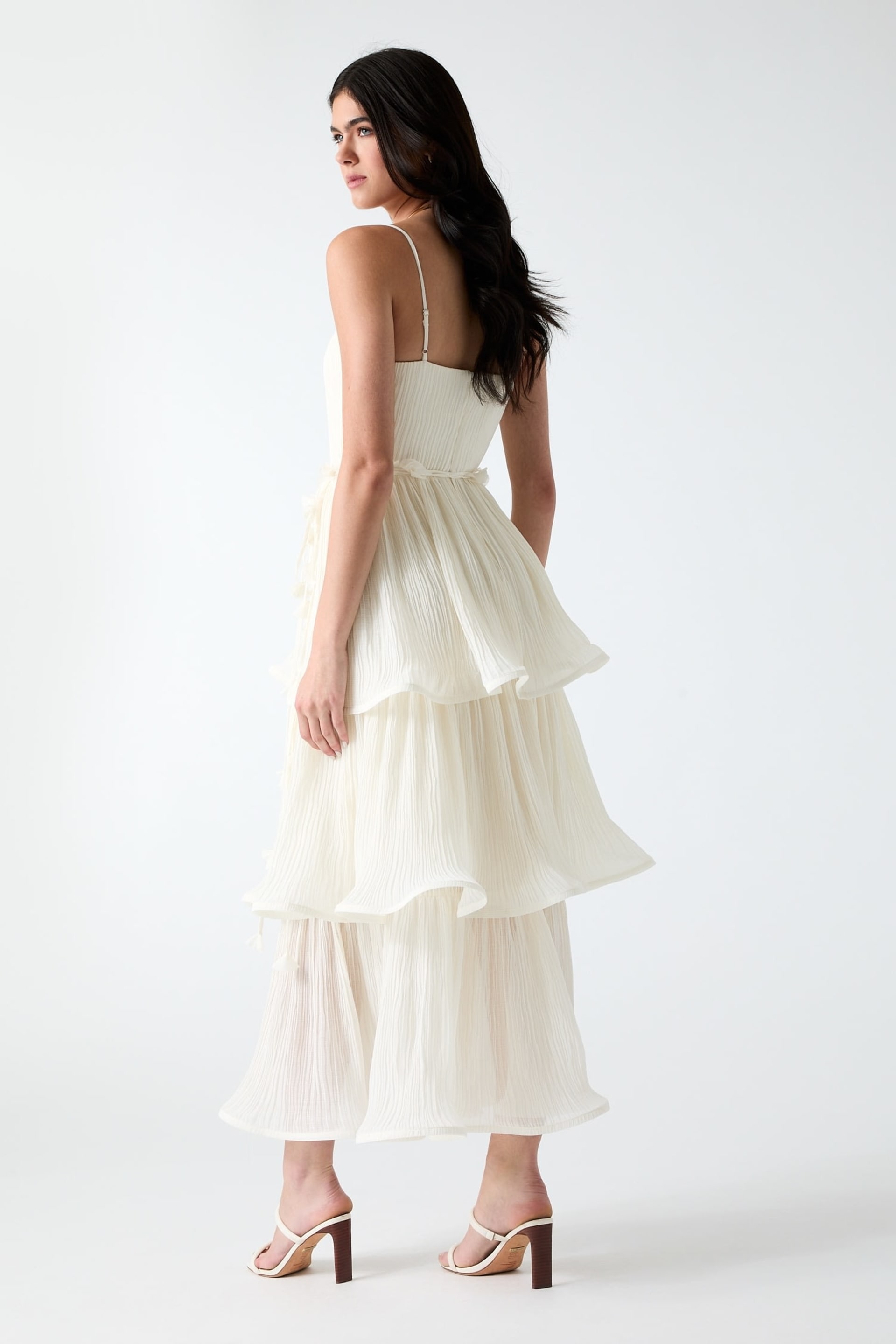 GUESS® Tiered Chiffon Midi Dress Women