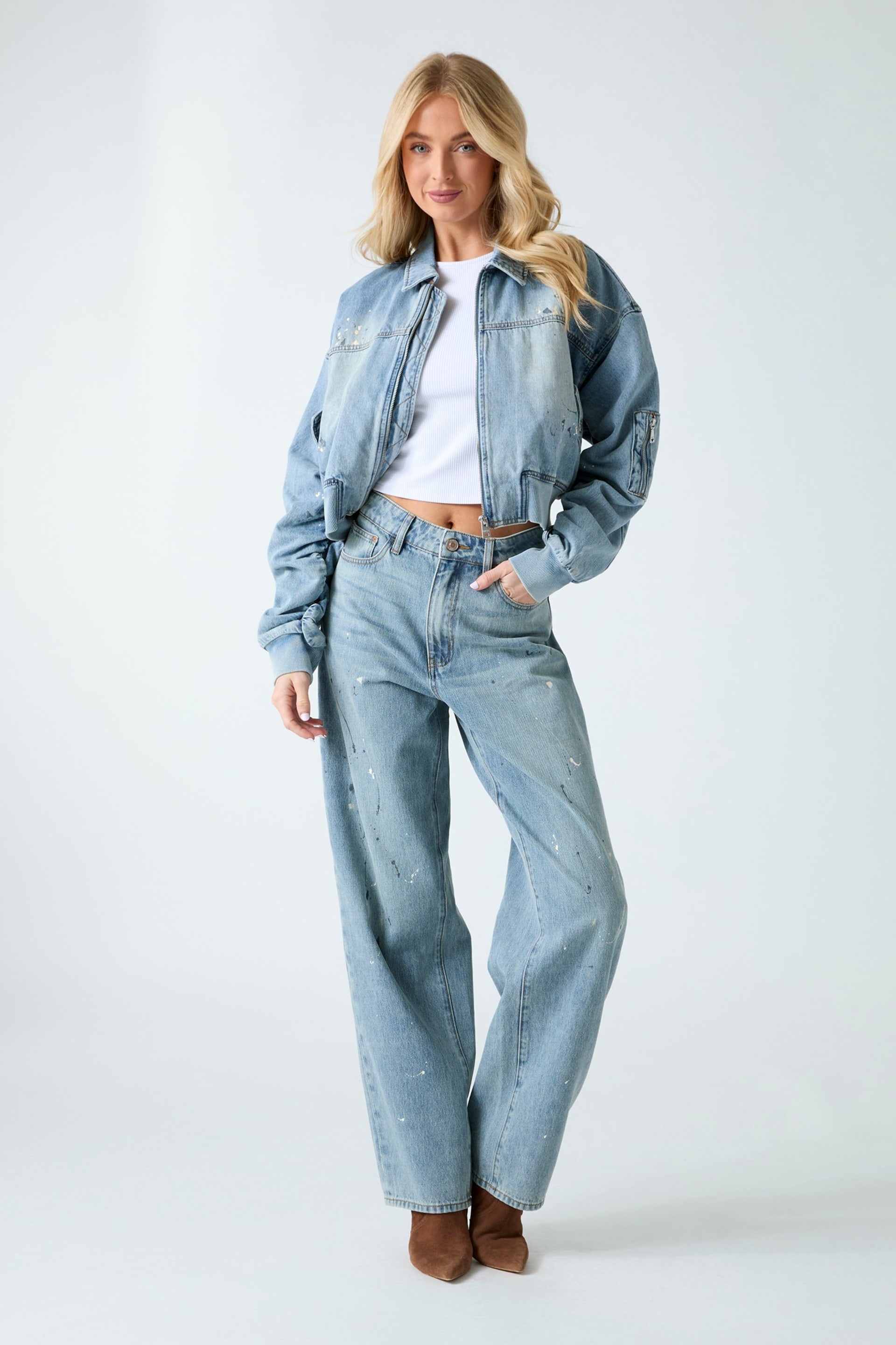 GUESS® Denim bomber jacket Women
