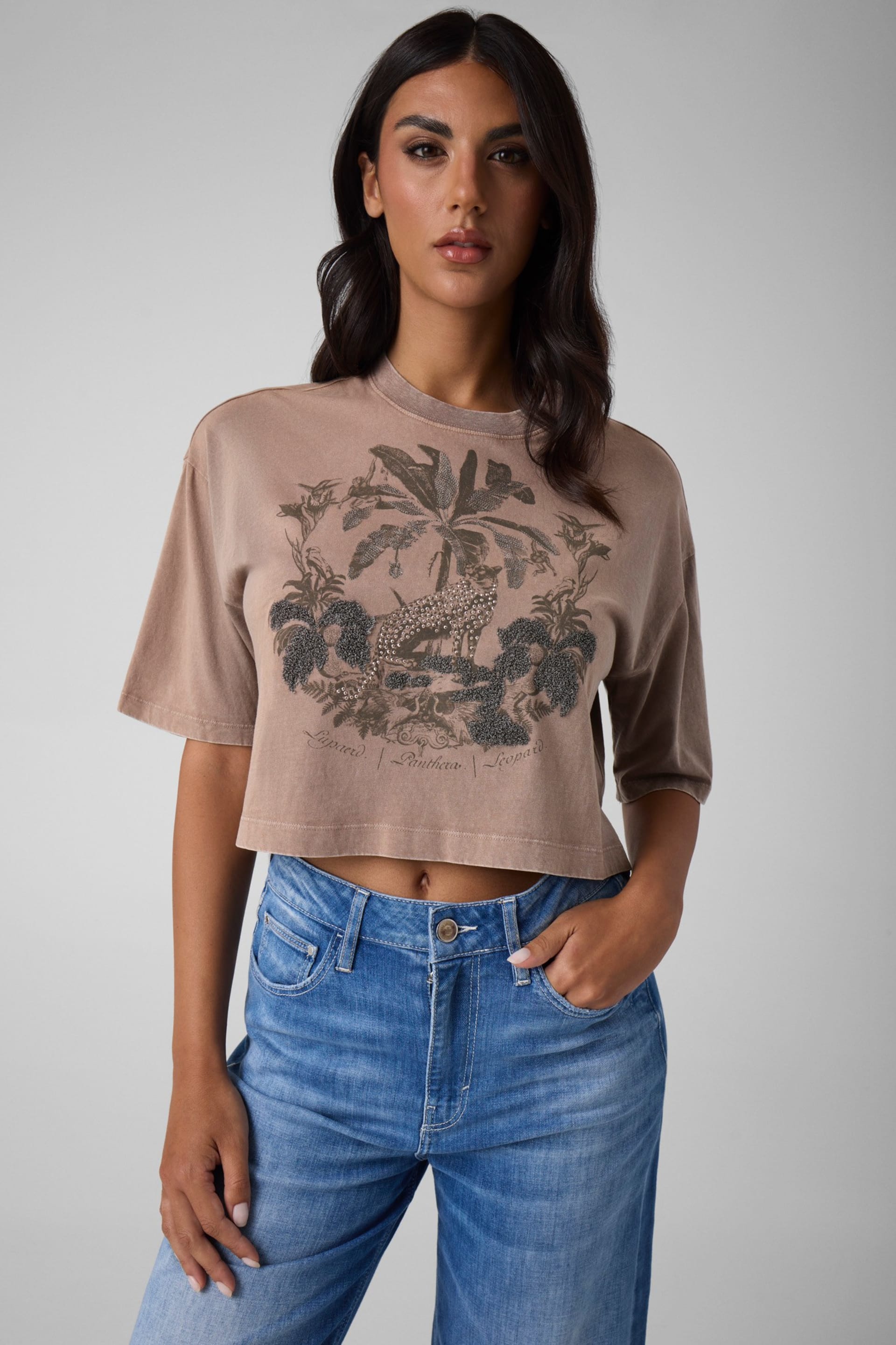 GUESS® Cropped printed t-shirt Women