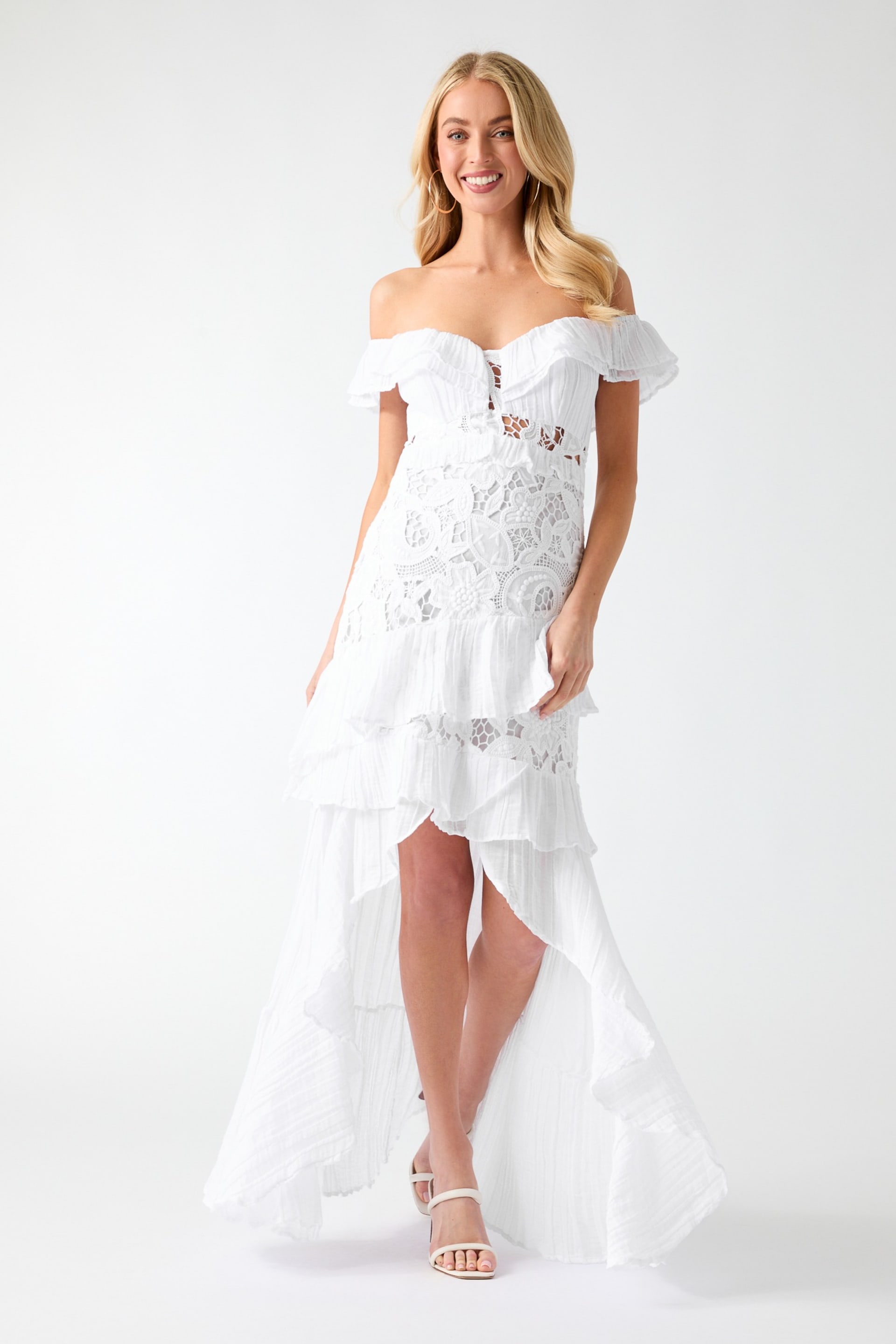 guess white off shoulder dress Buy Guess Cream Amber Knitted Pearl Off Shoulder 100% Cotton Dress from  Next USA