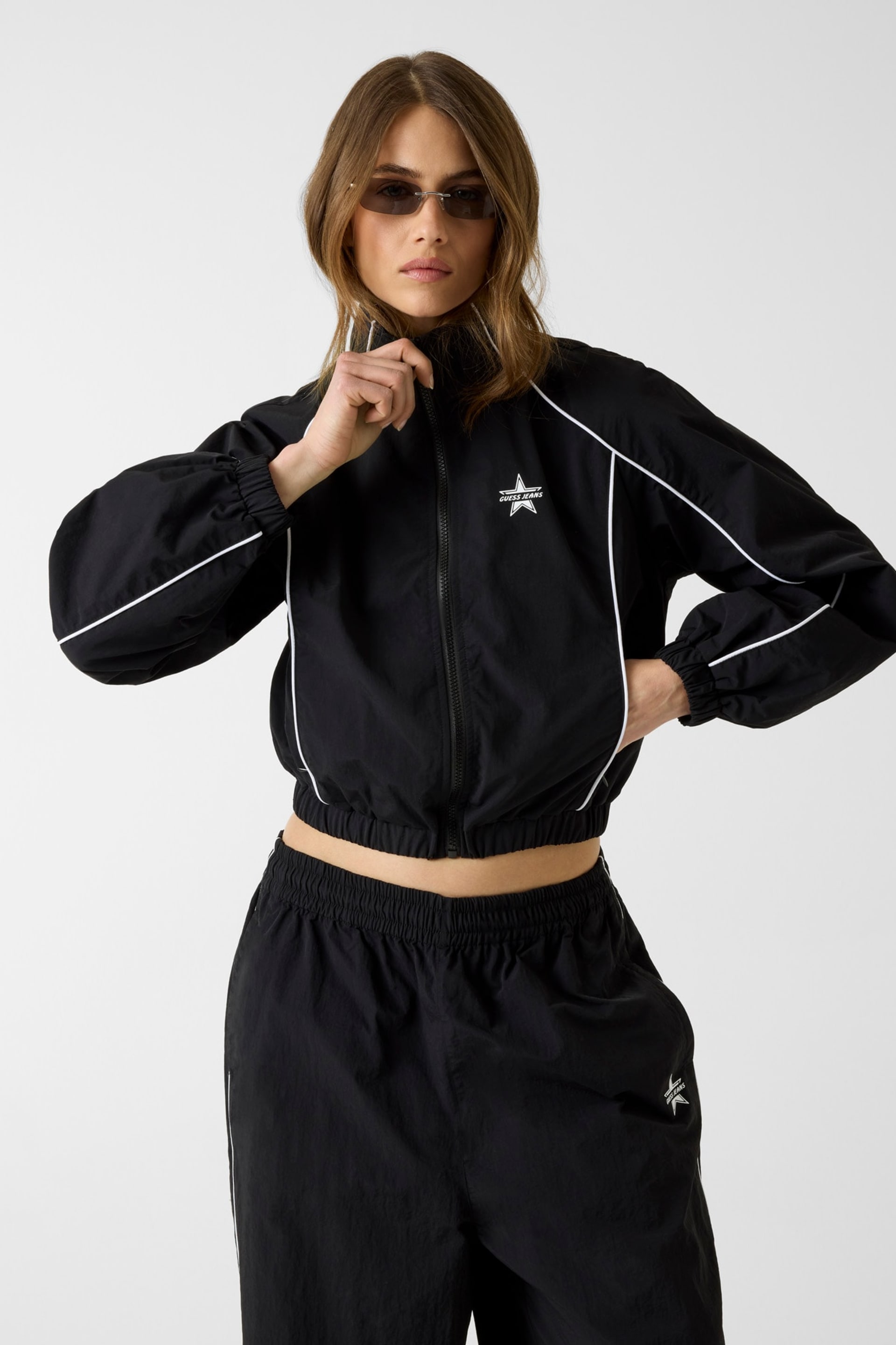 Zip nylon jacket Women | GUESS Jeans®