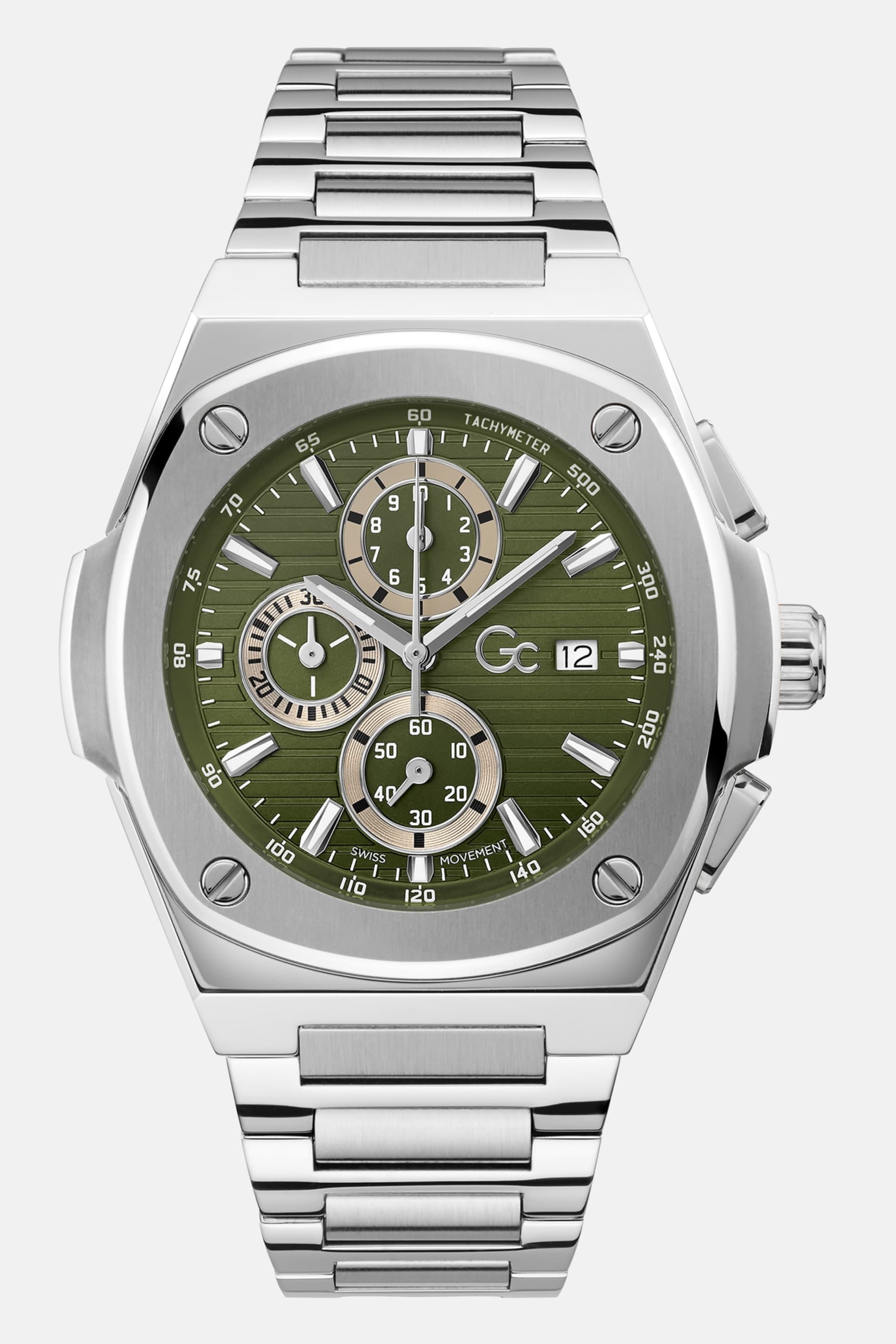 GUESS® Gc Silver-Tone Chronograph Watch Men
