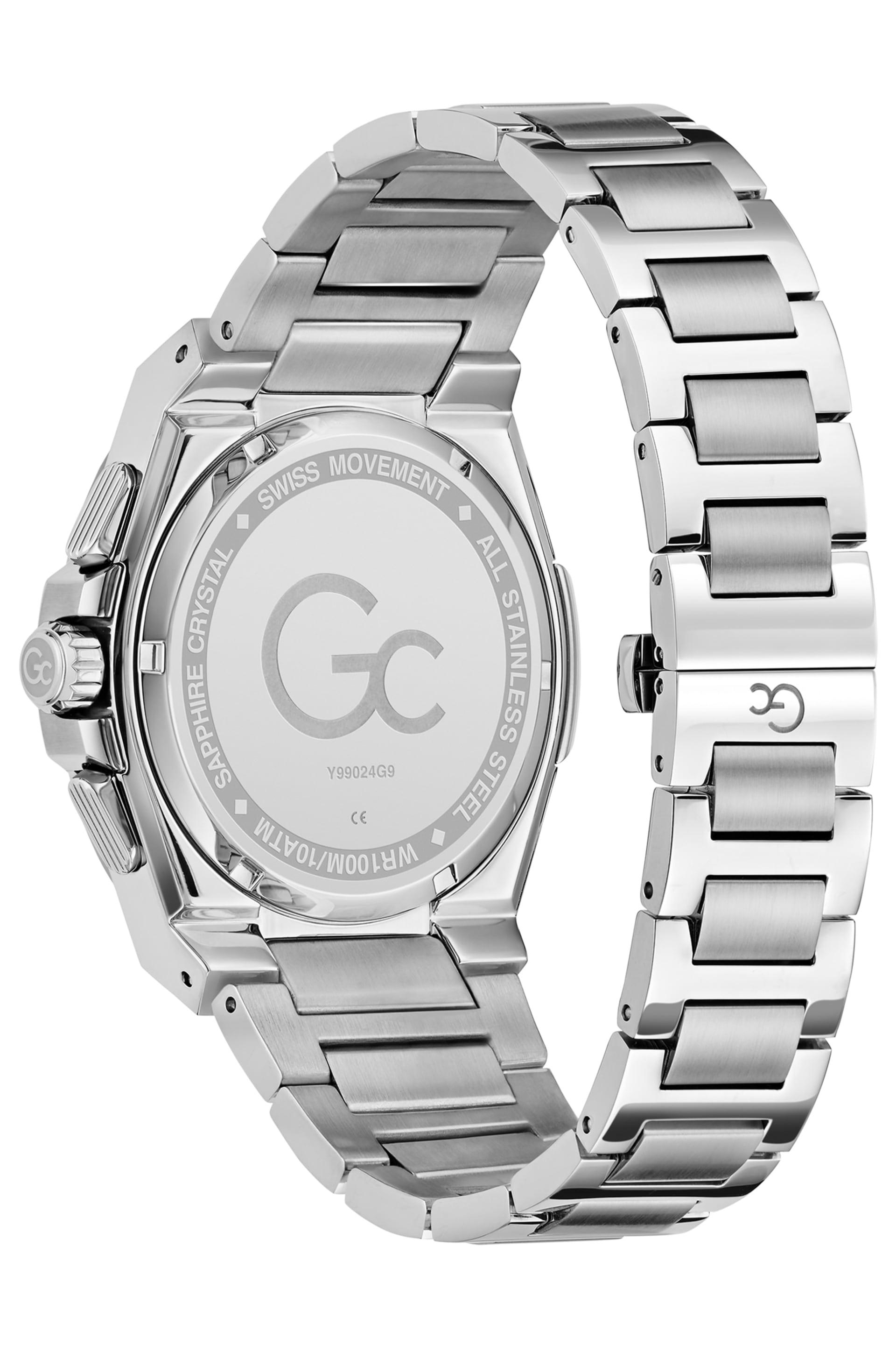 GUESS® Gc Silver-Tone Chronograph Watch Men