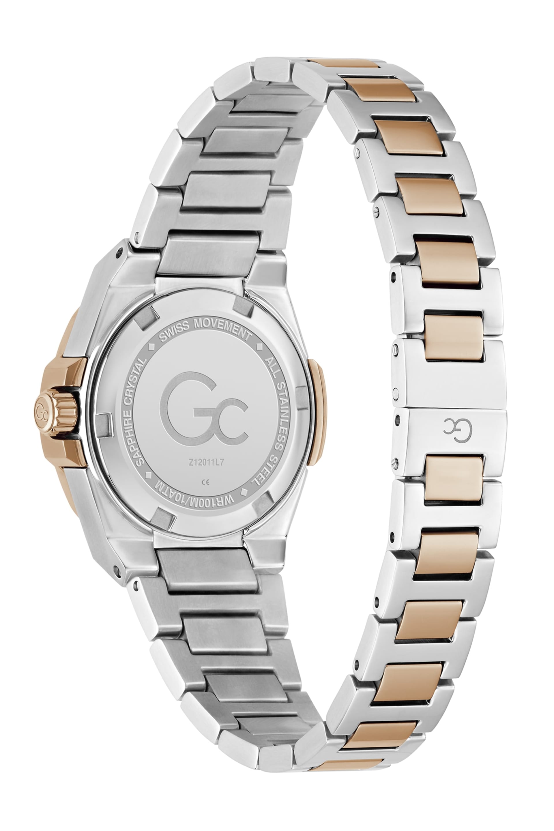 GUESS® Gc Two-Tone and Blue Analog Watch Women
