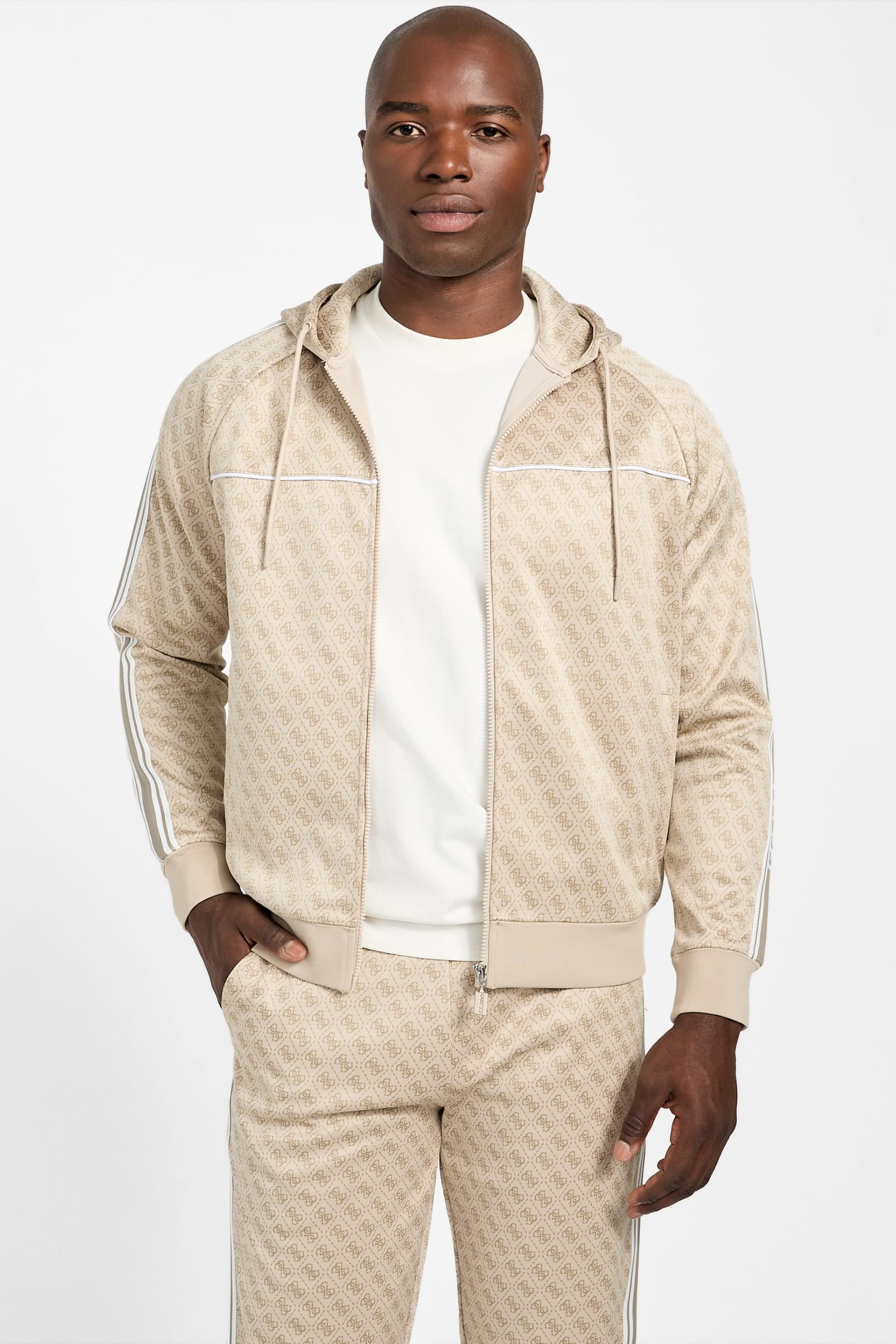 GUESS® Eco Parimo Jacquard Full-Zip Hoodie Men