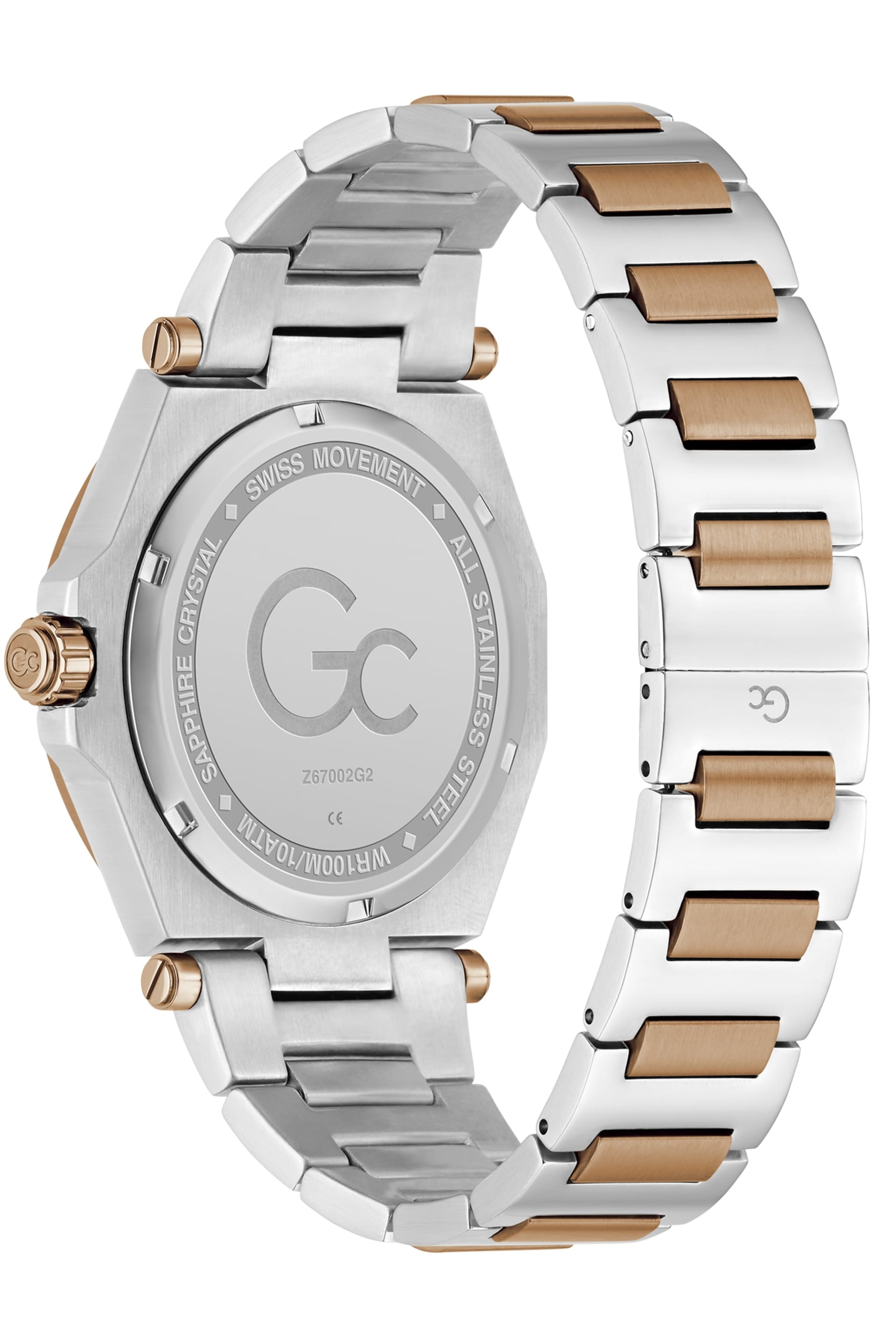 GUESS® Gc Silver and Rose Gold-Tone Multifunctional Watch Men