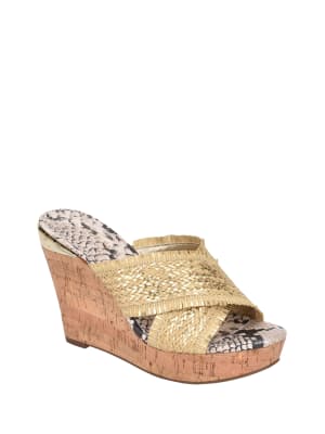 guess gold wedges